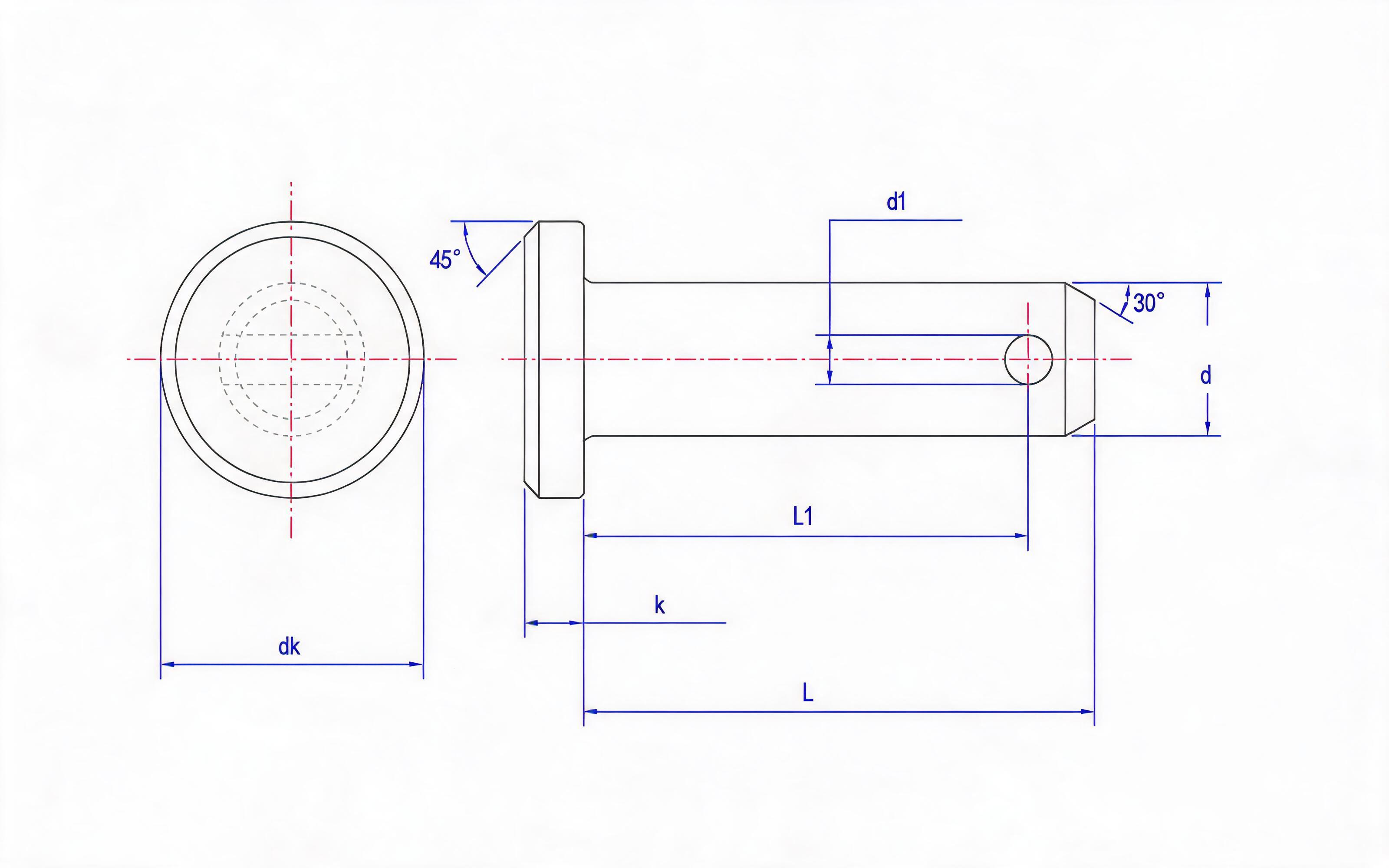 Pin shaft Standard Drawing