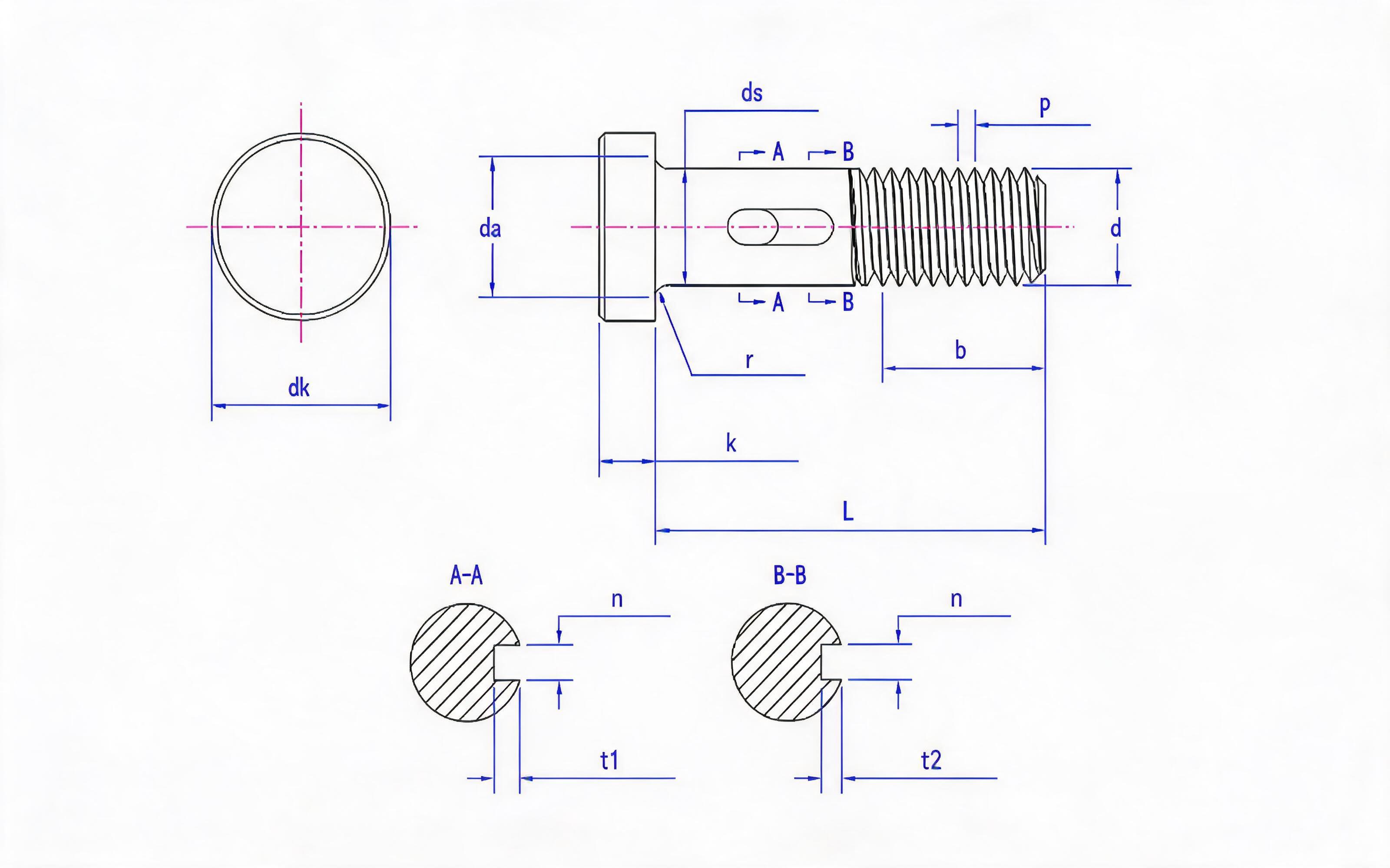 High-strength bolts for bolted spherical joints of steel grid Standard Drawing