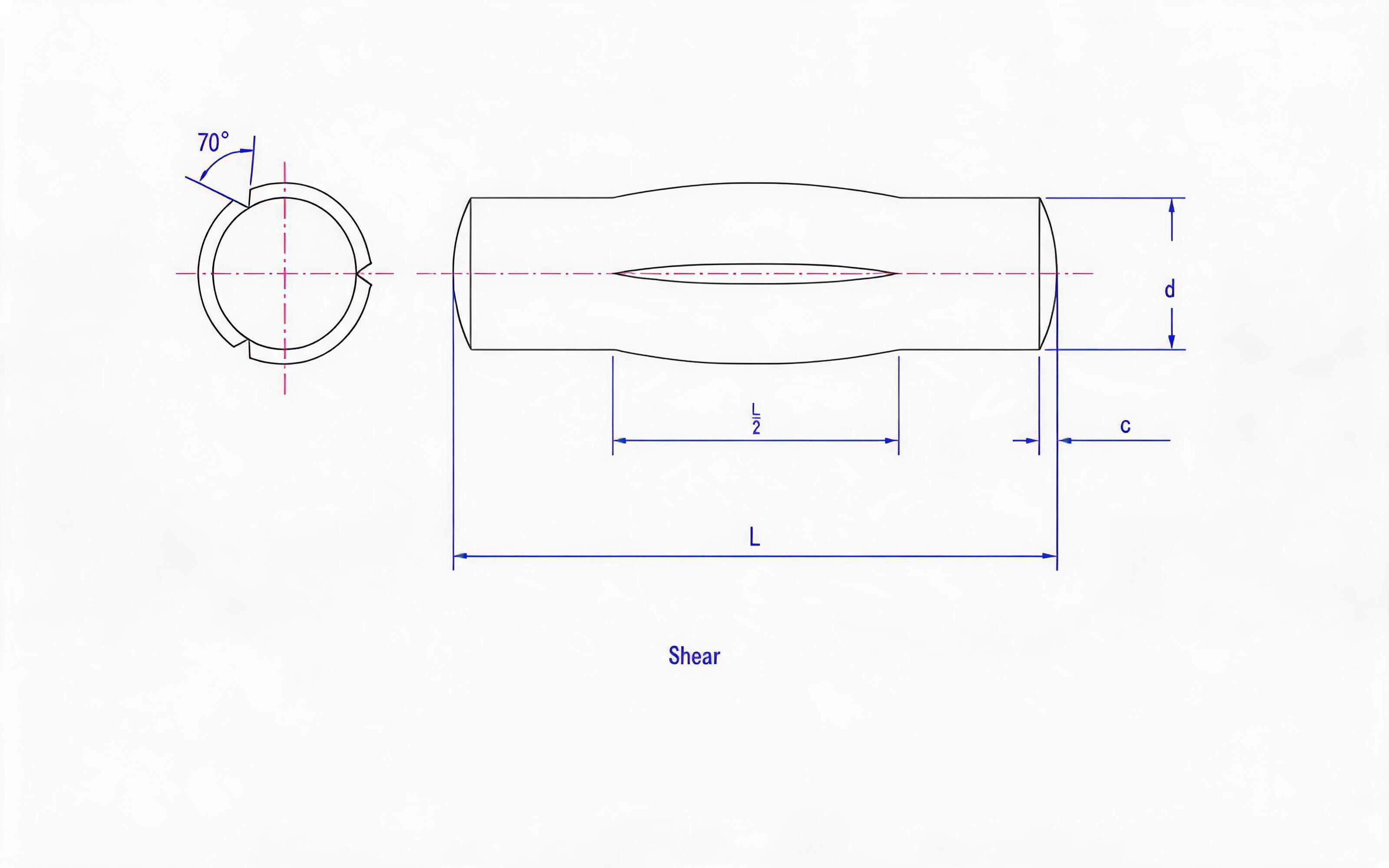 The length of the middle slot of the slot pin is 1_2 full length (Type D) Standard Drawing