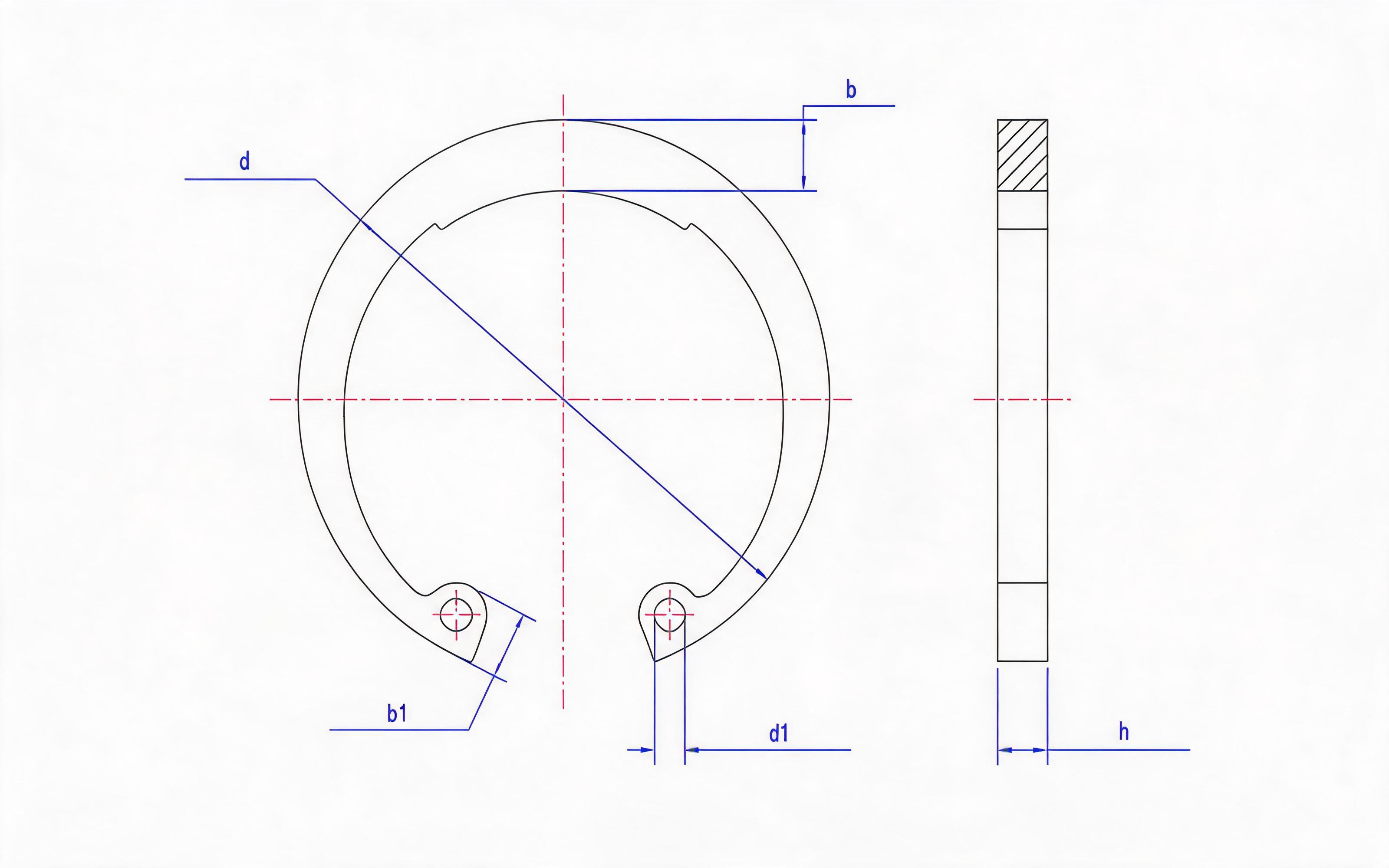 Clamp spring for ordinary hole (Fig. 2, d ≤ 300mm) Standard Drawing