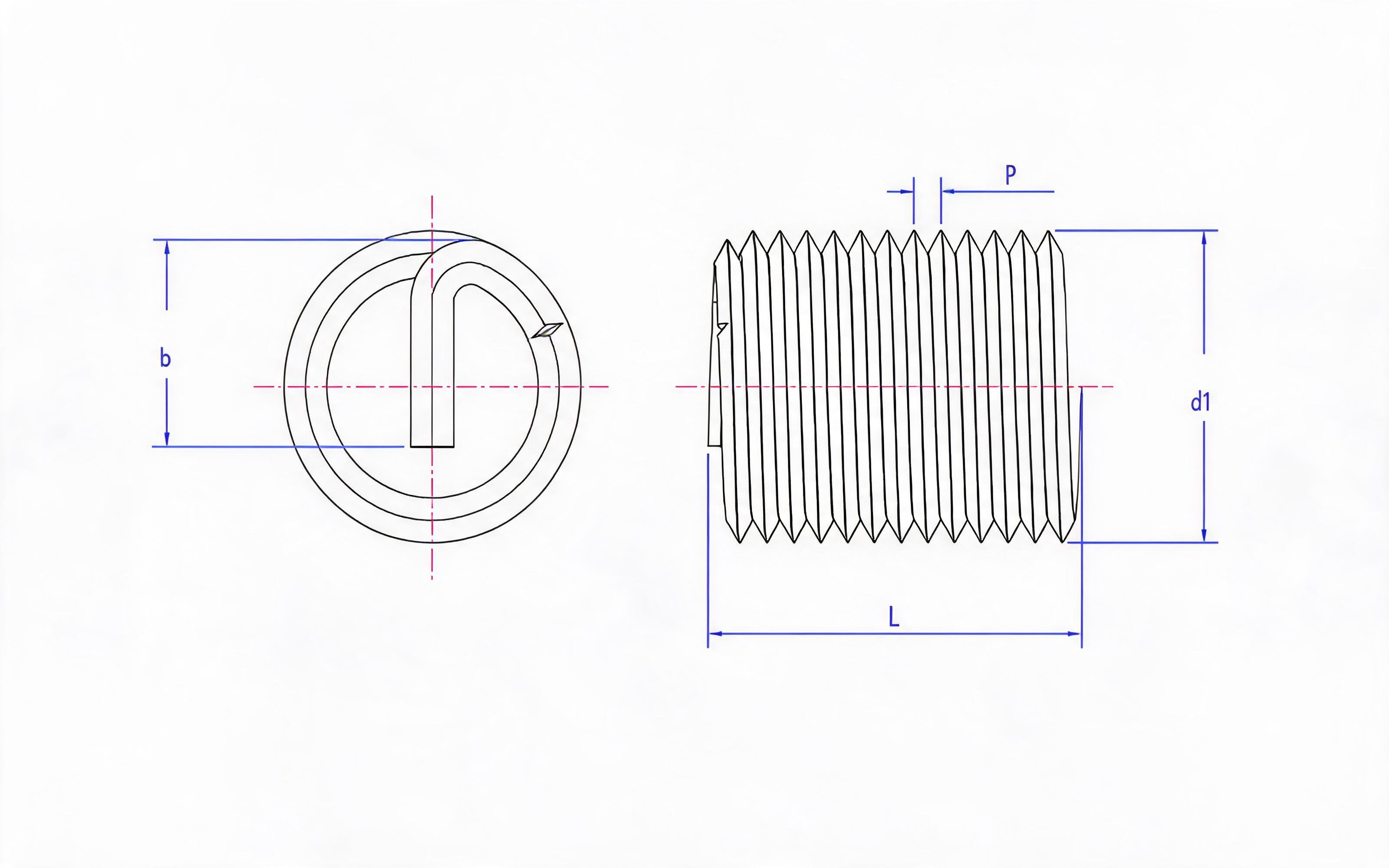 Ordinary ultra-fine thread steel wire thread sleeve Standard Drawing