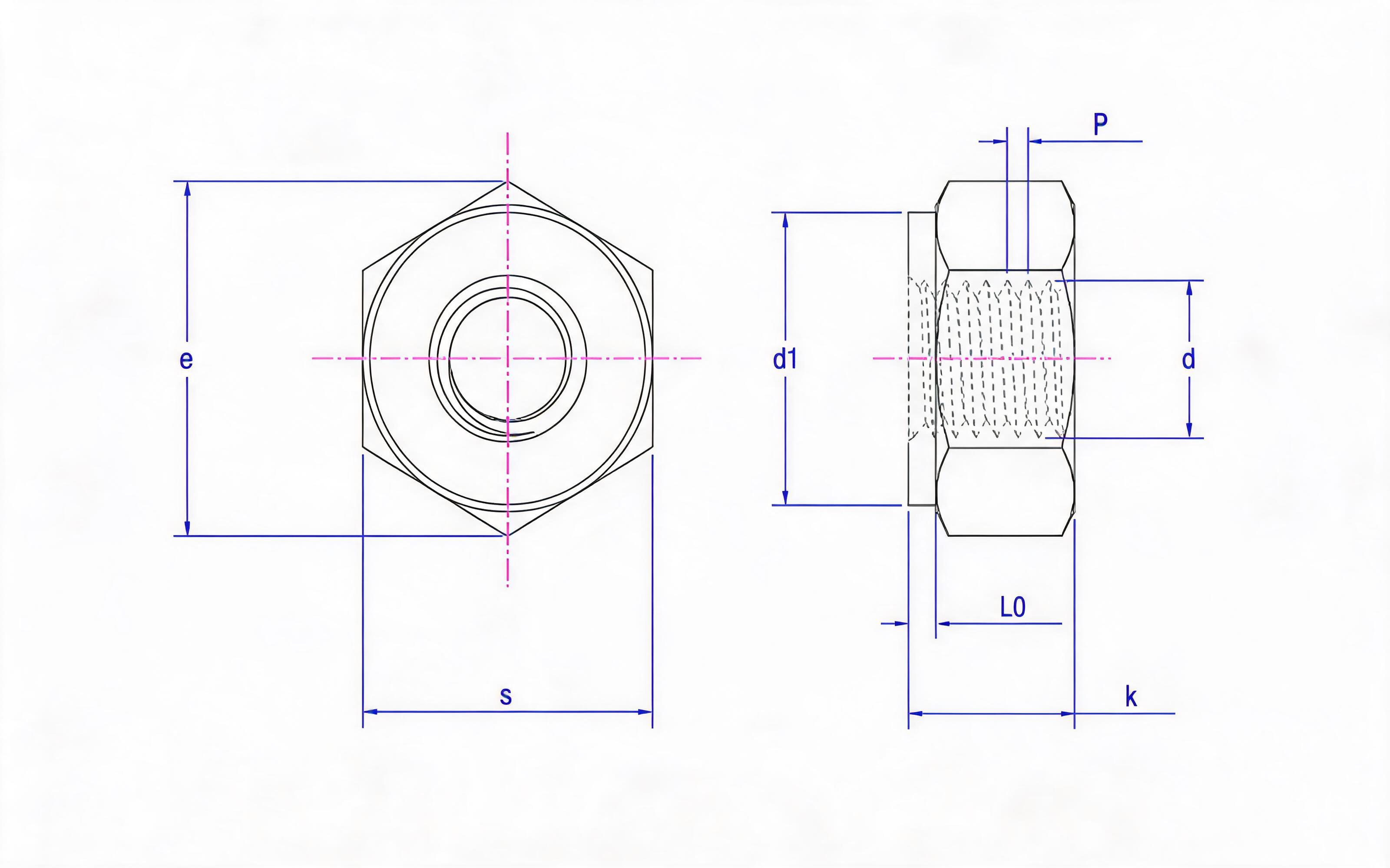 Type G Hexagon Nut (TC Grade) Table 1 Standard Drawing