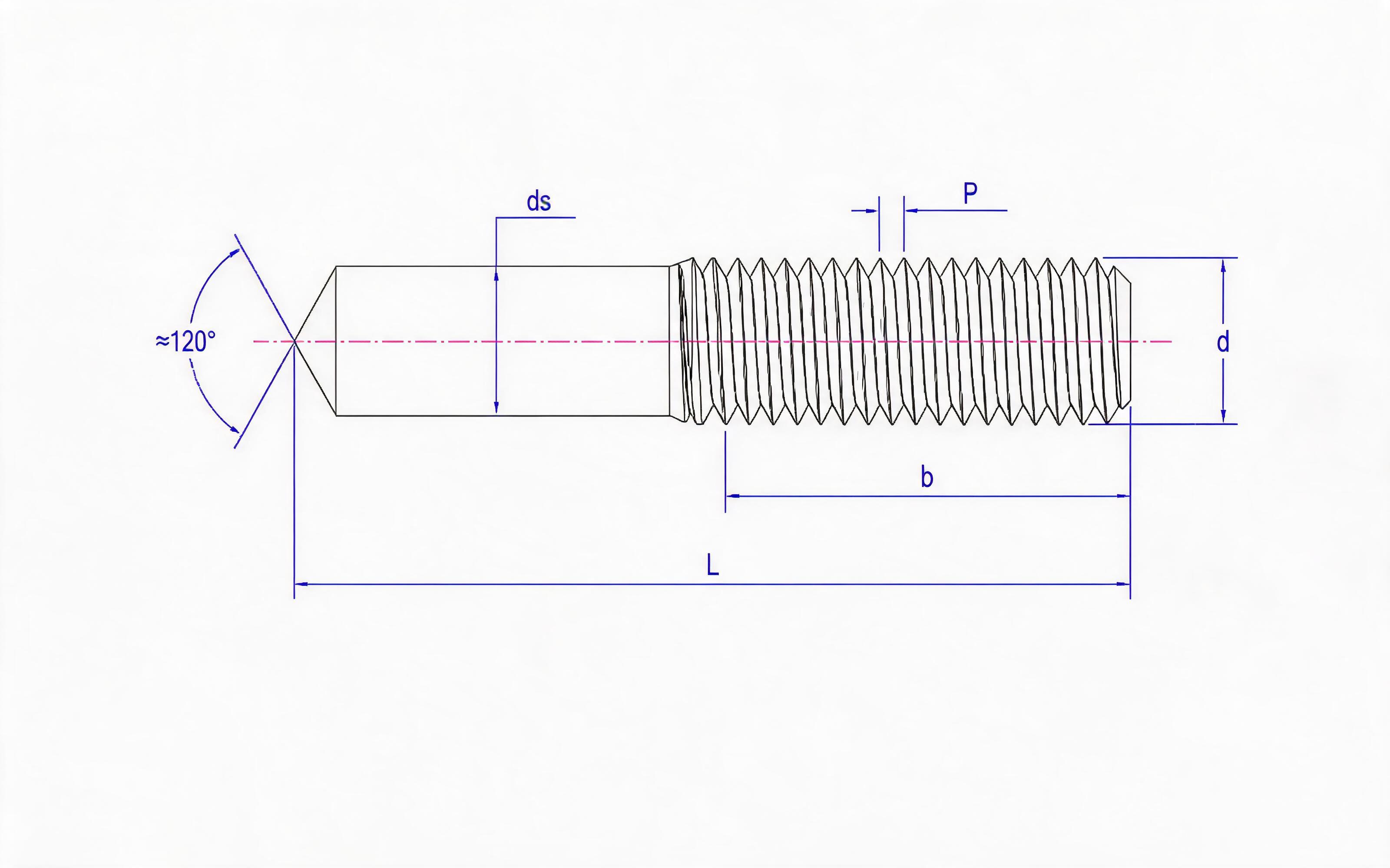 Welding Studs for Manual Welding - Type B (Standard) Standard Drawing