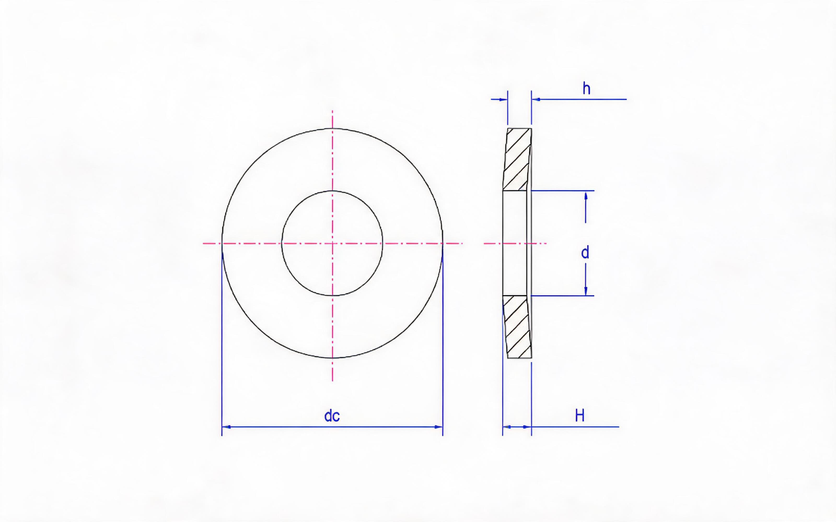 Belleville spring washer (h>6mm, d H12) Table A.1 Standard Drawing