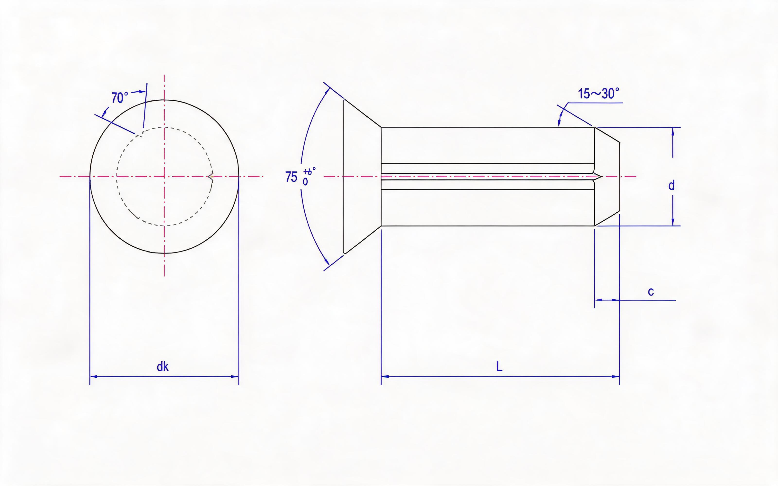 COUNTERSUNK SLOTTED PIN (TYPE A) Standard Drawing