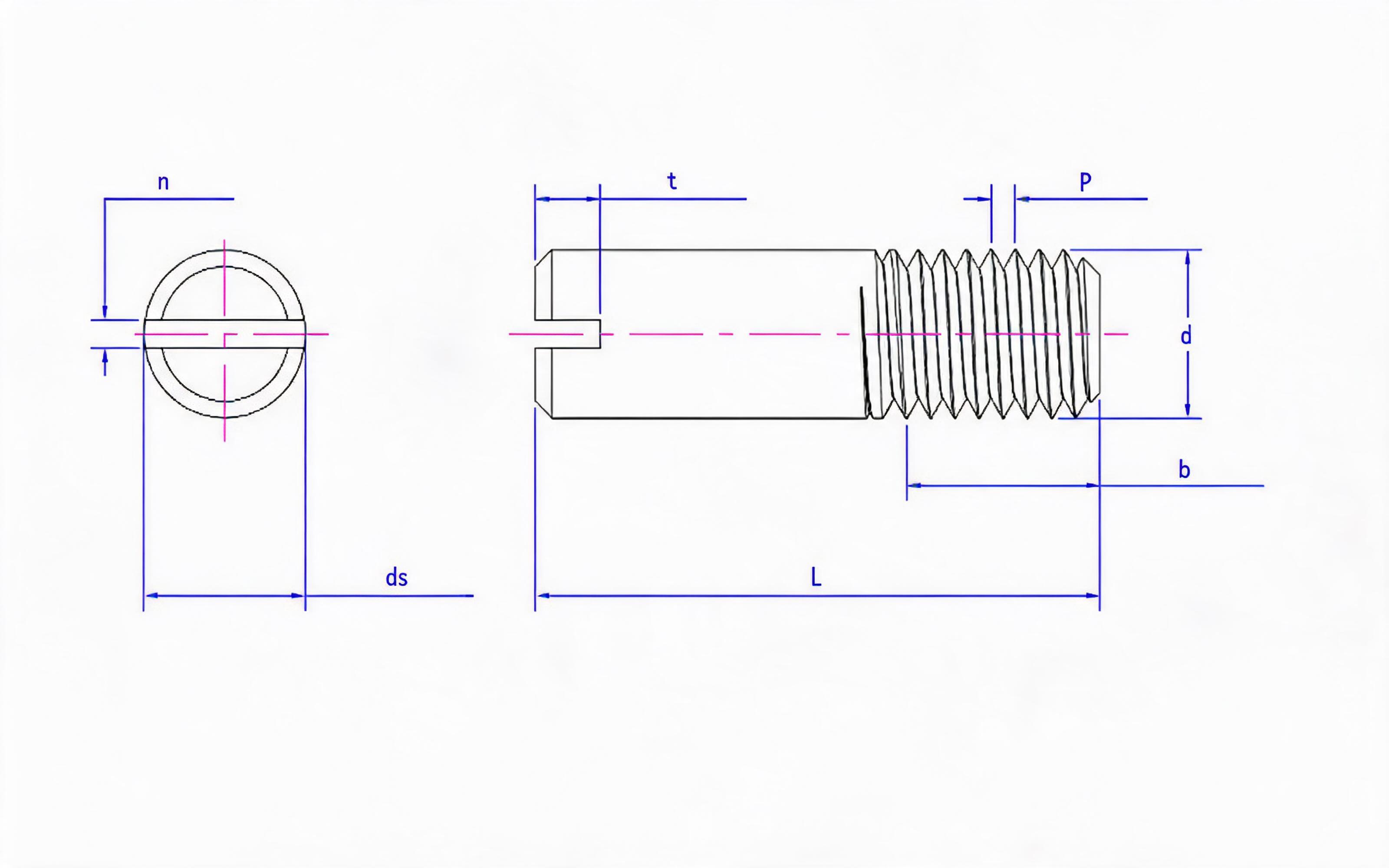 THREADED CYLINDRICAL PIN Standard Drawing