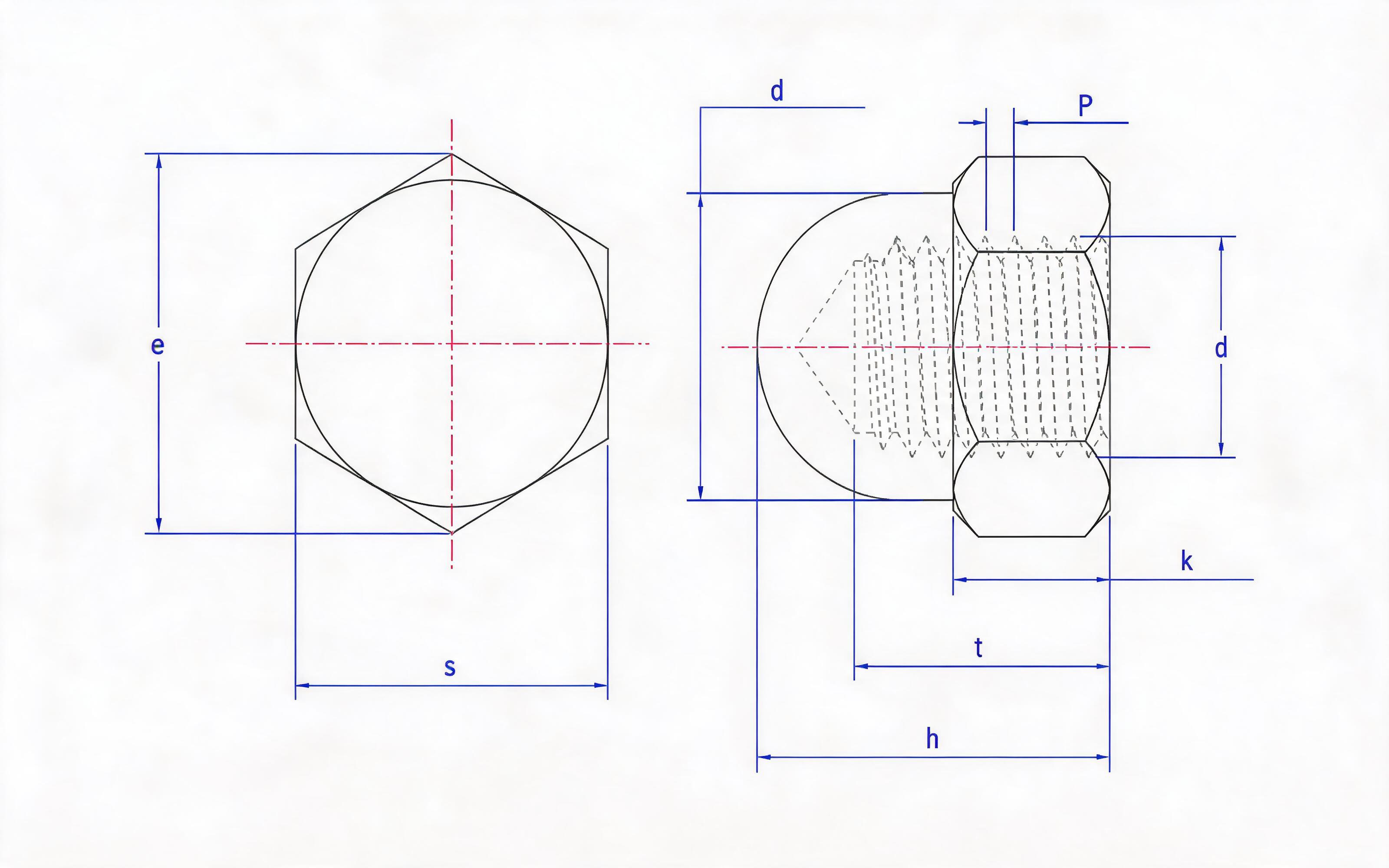 Hexagon cover nut (Type A) Standard Drawing