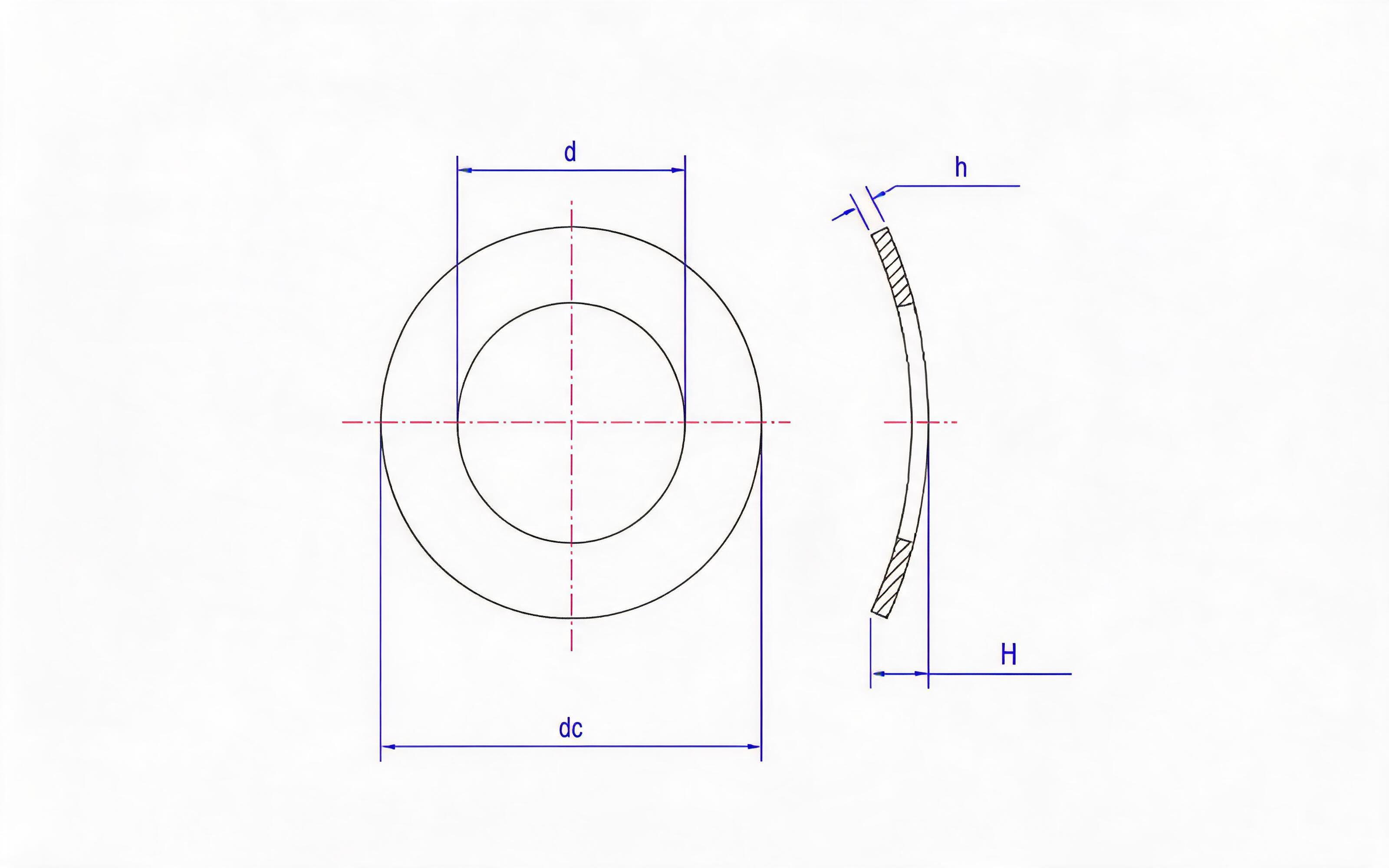 Saddle elastic washer (Type A) Standard Drawing