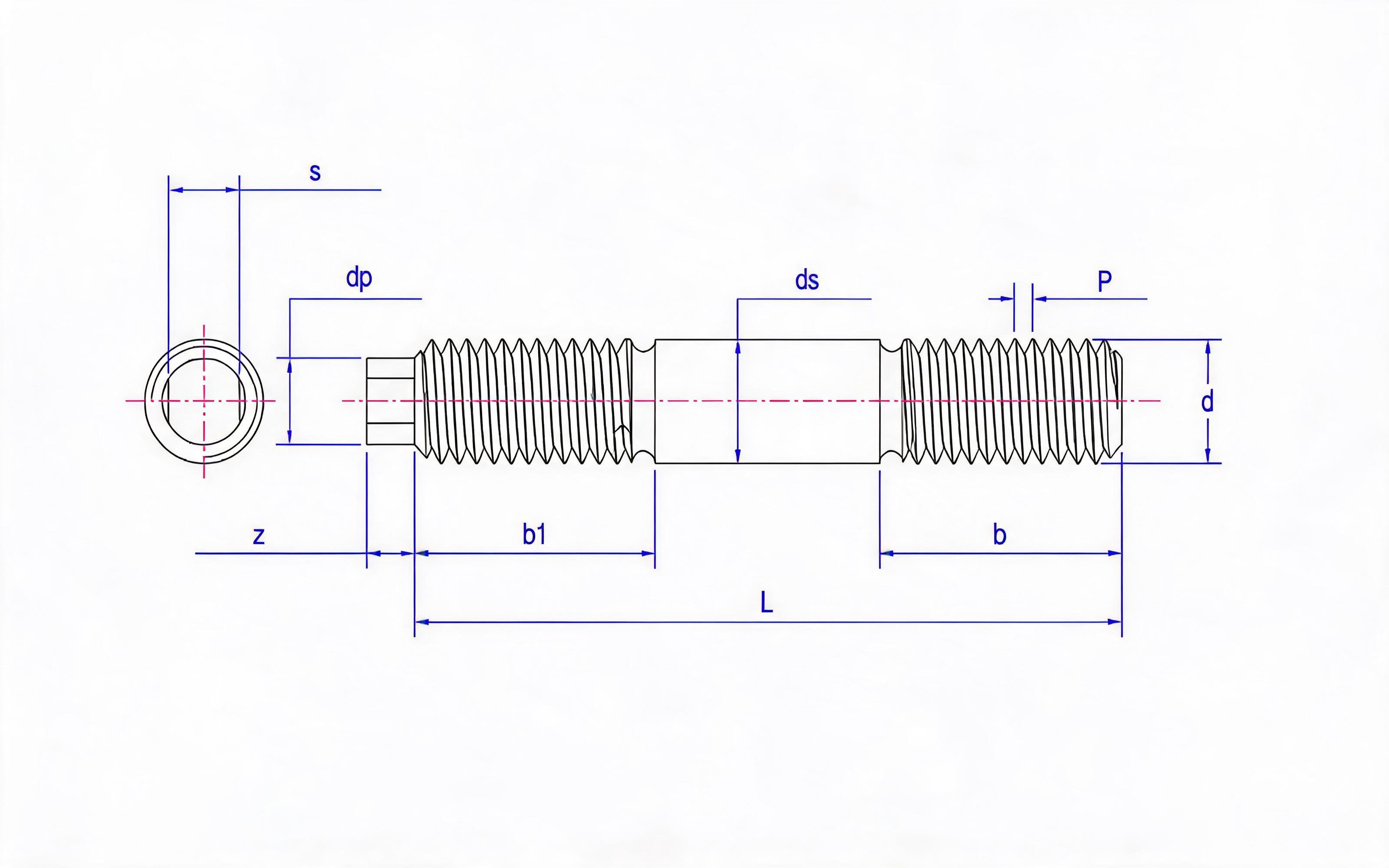 Double head bolt Standard Drawing