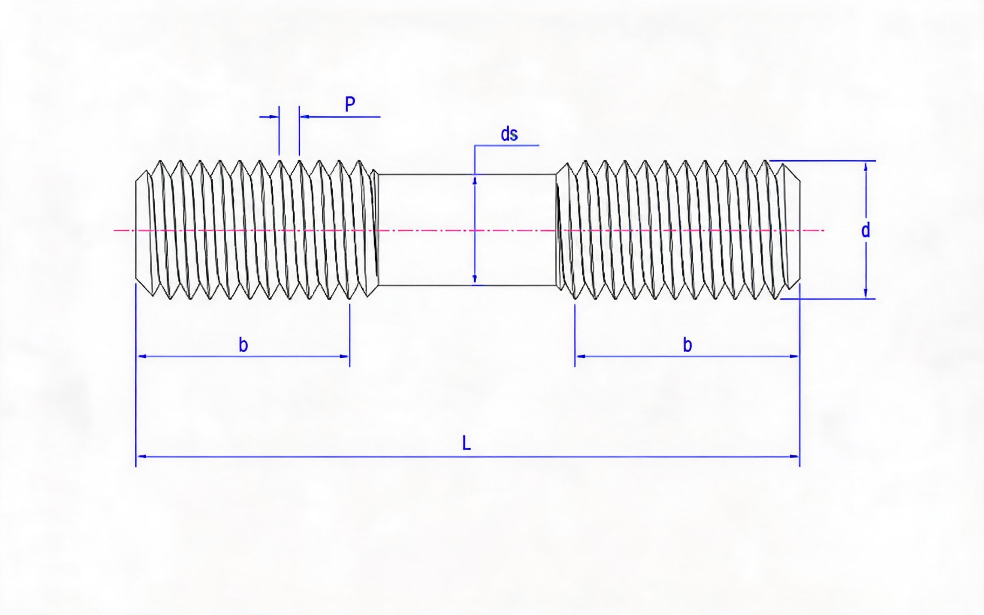 Fasteners for pipe flange connection - equal-length stud (special fastener) Standard Drawing