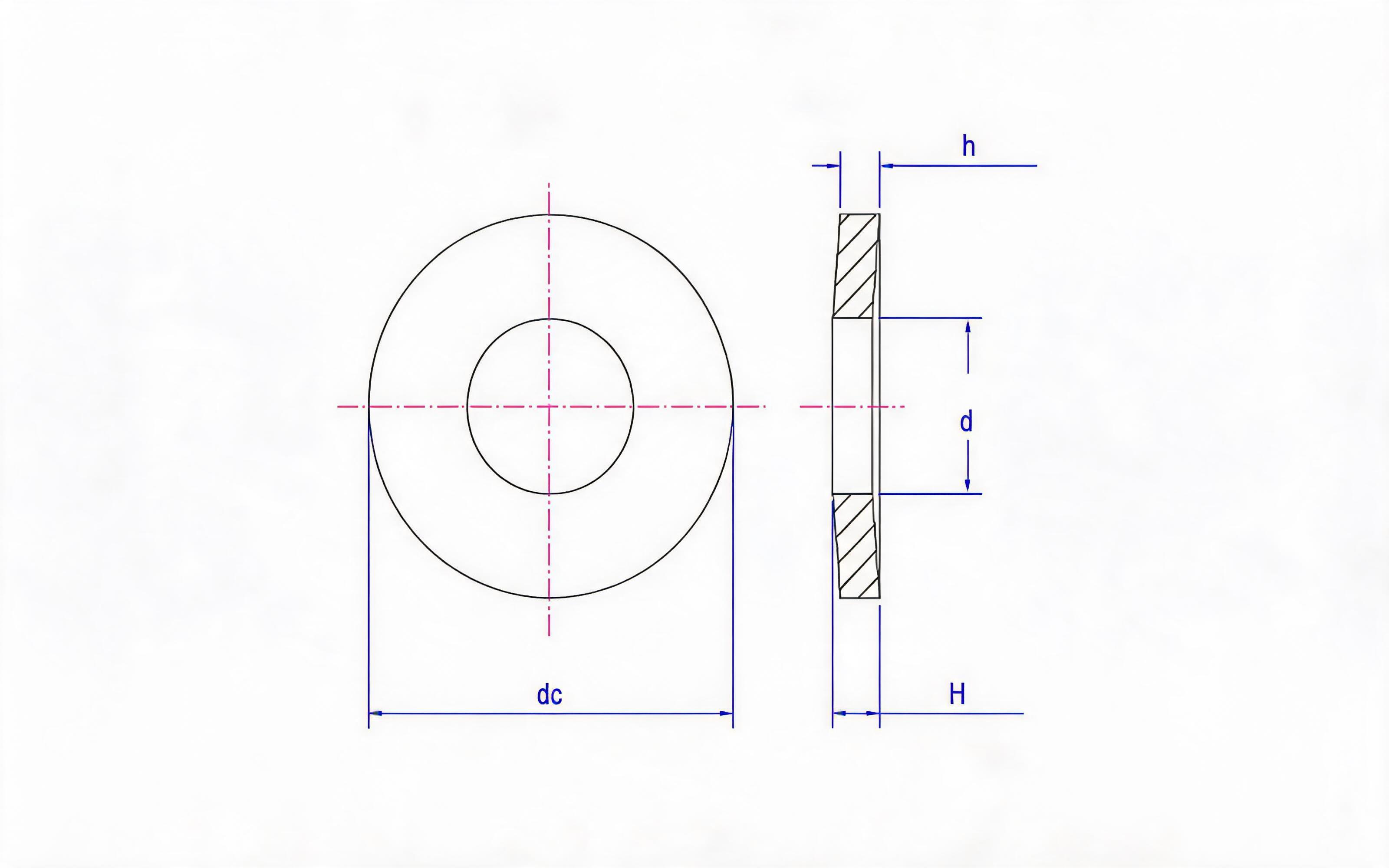 Disk Spring Washer (C Series) Standard Drawing