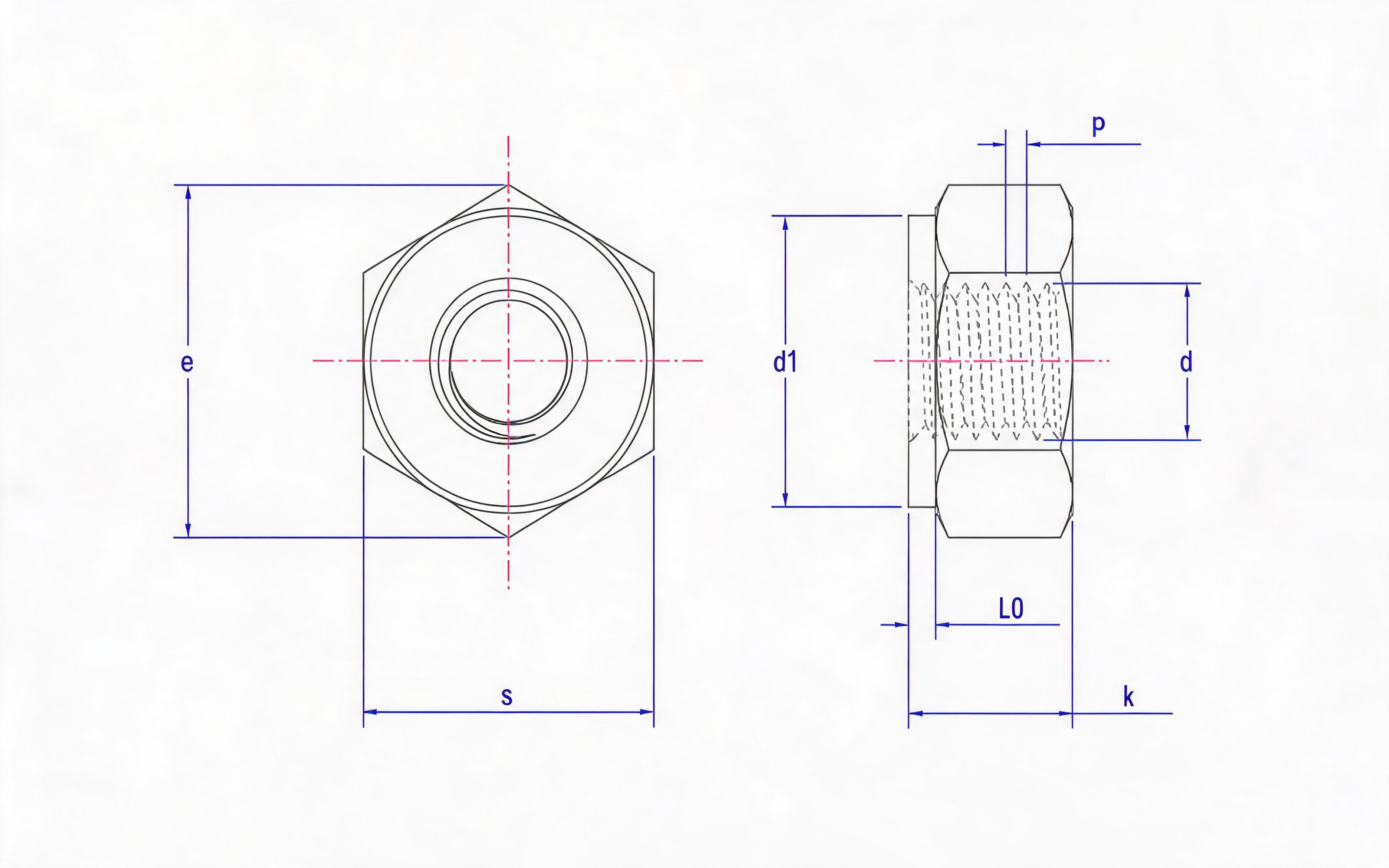 Type G Hexagon Nut (Grade TB) Table 1 Standard Drawing