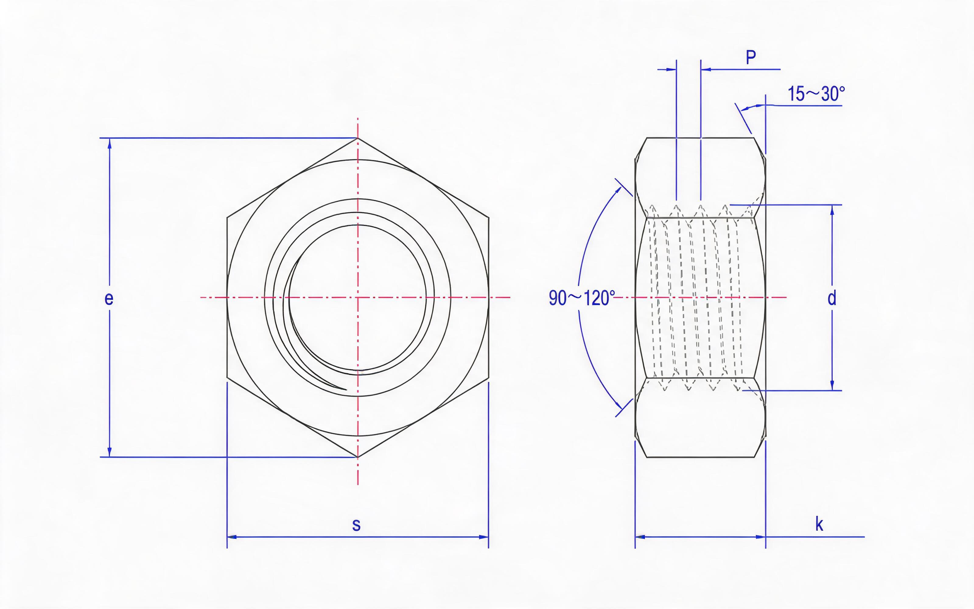 High Strength Large Hexagon Nuts for Steel Structures Grades 8 and 9 Standard Drawing