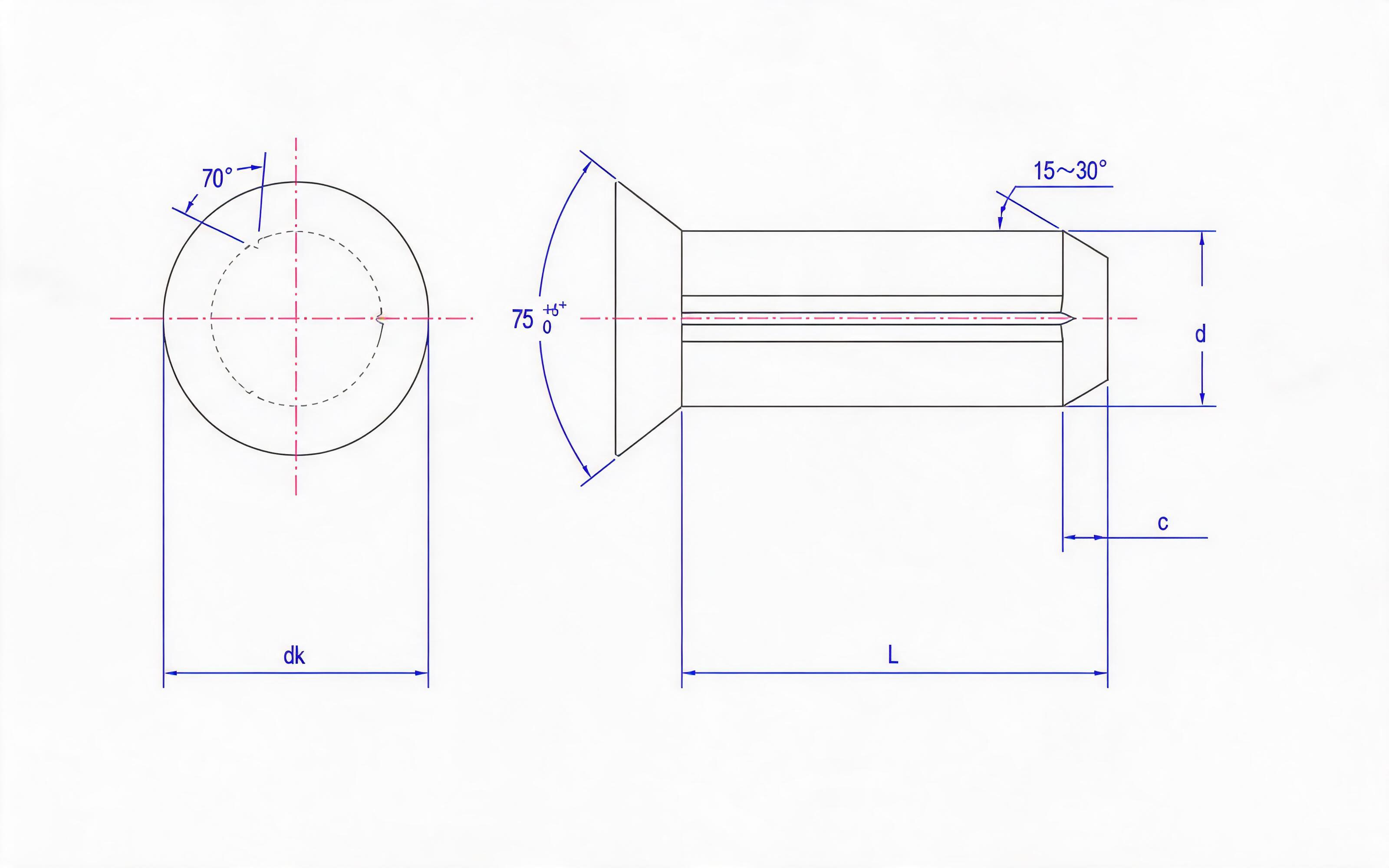 COUNTERSUNK SLOTTED PIN (TYPE A) Standard Drawing