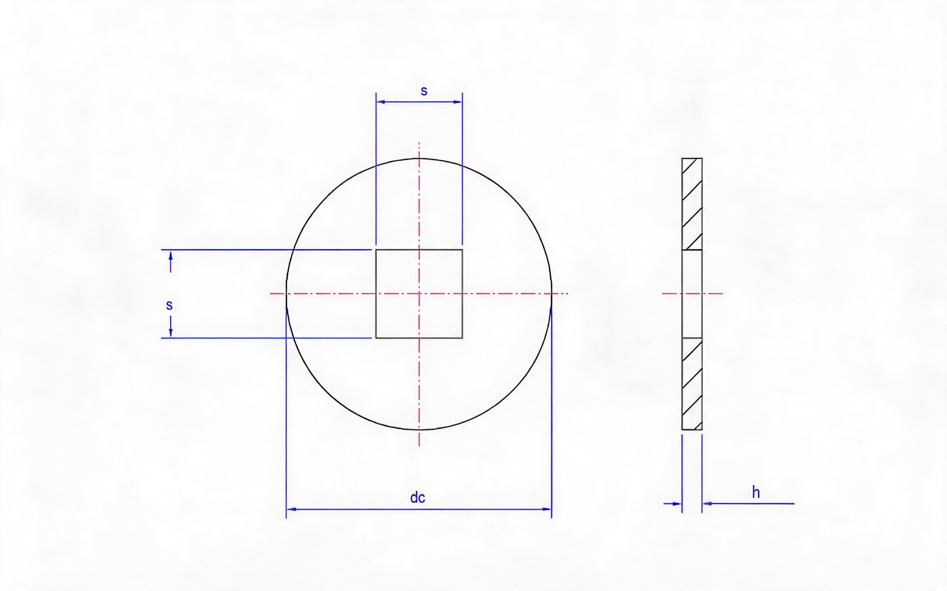 Extra large square hole washer for wood structure (V type) Standard Drawing