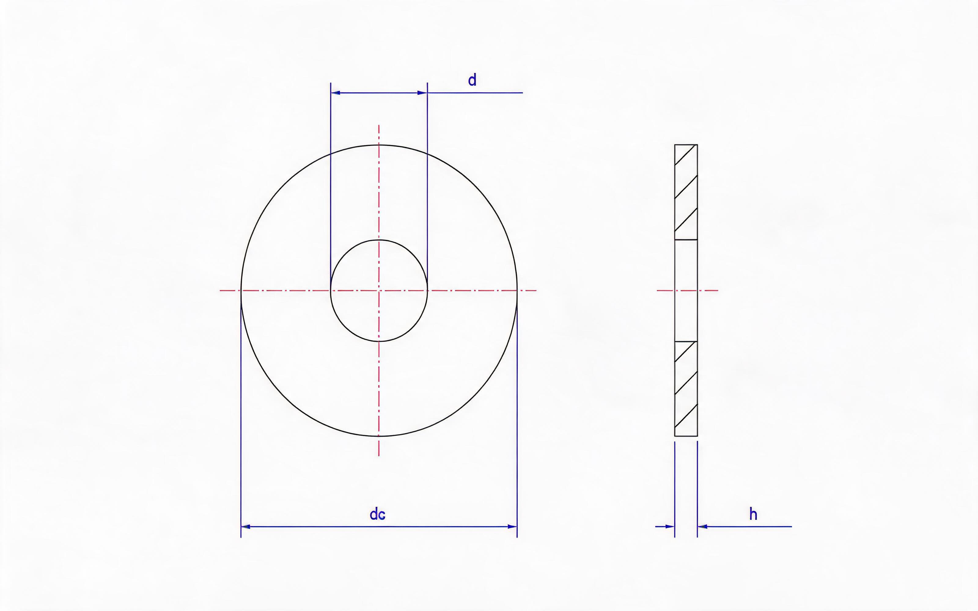 Extra flat washer Standard Drawing