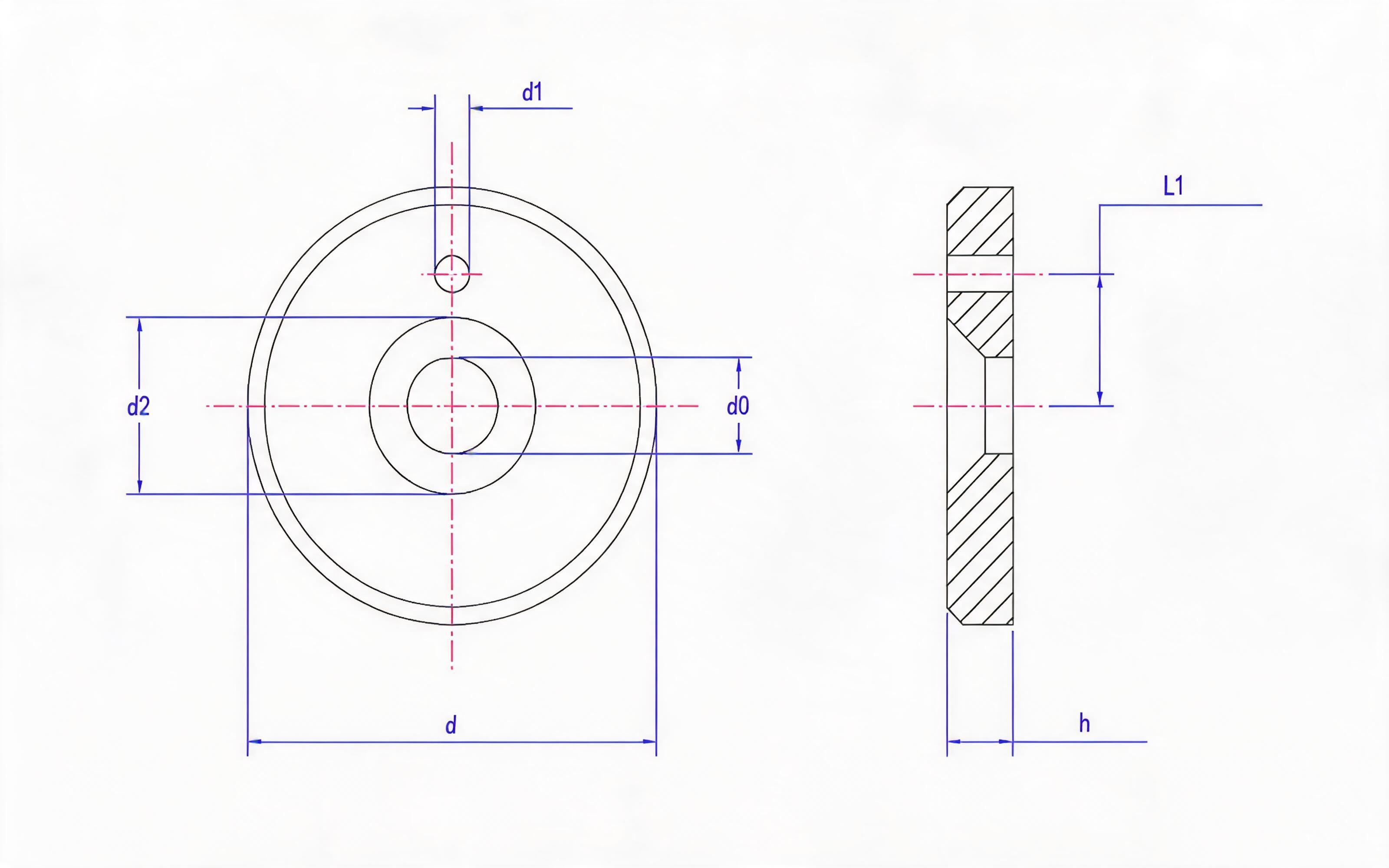 Screw the retaining ring with hole at the shaft end Standard Drawing