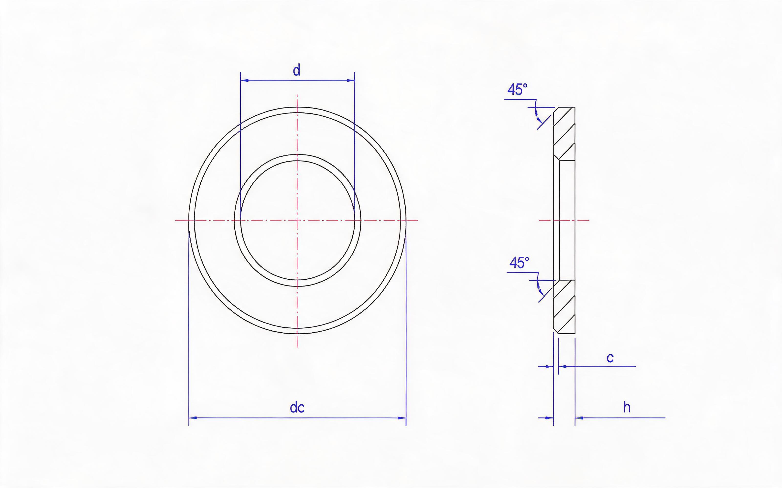 High-strength bolt connection of steel structure - round washer Standard Drawing