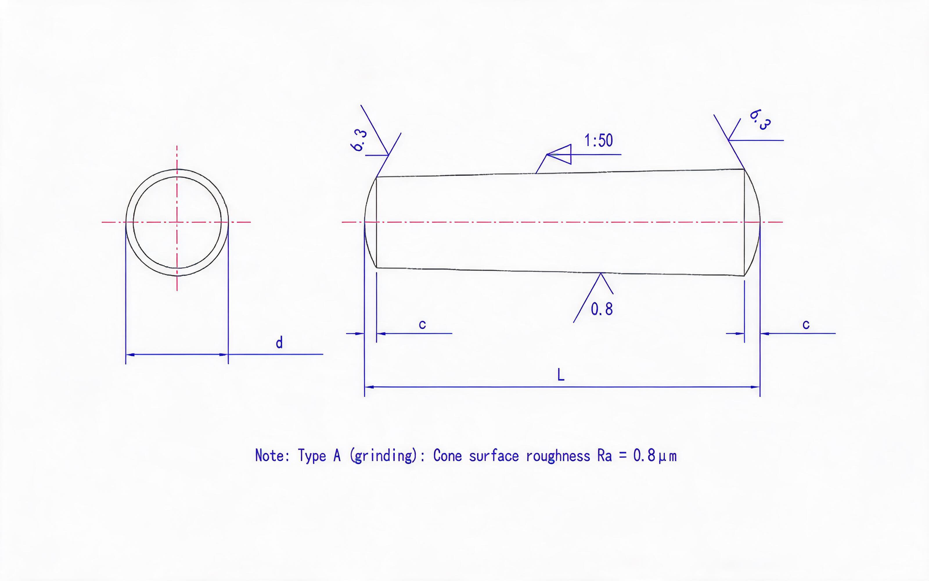 Taper Pin (Type A) Standard Drawing