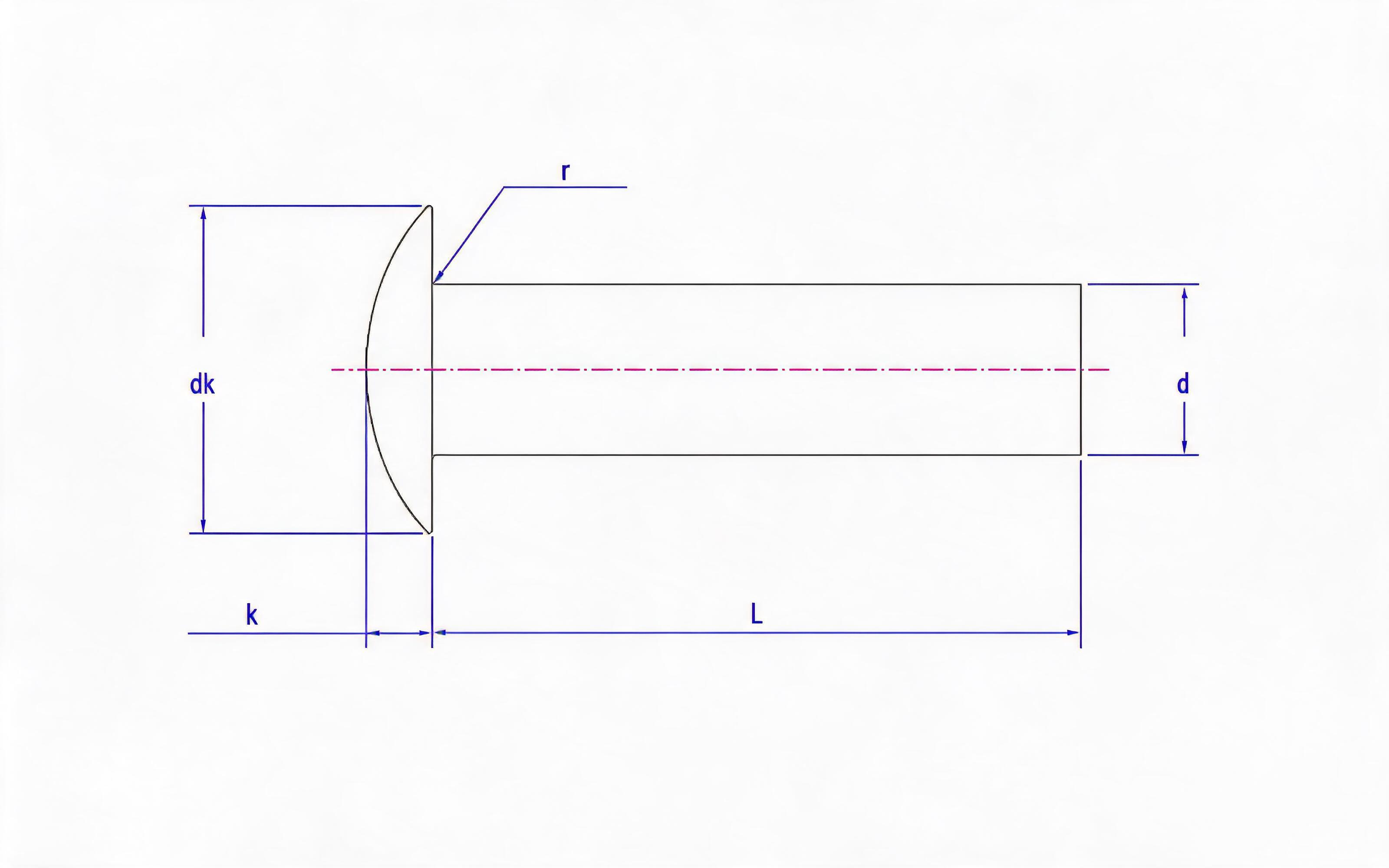 LARGE FLAT HEAD RIVETS Standard Drawing