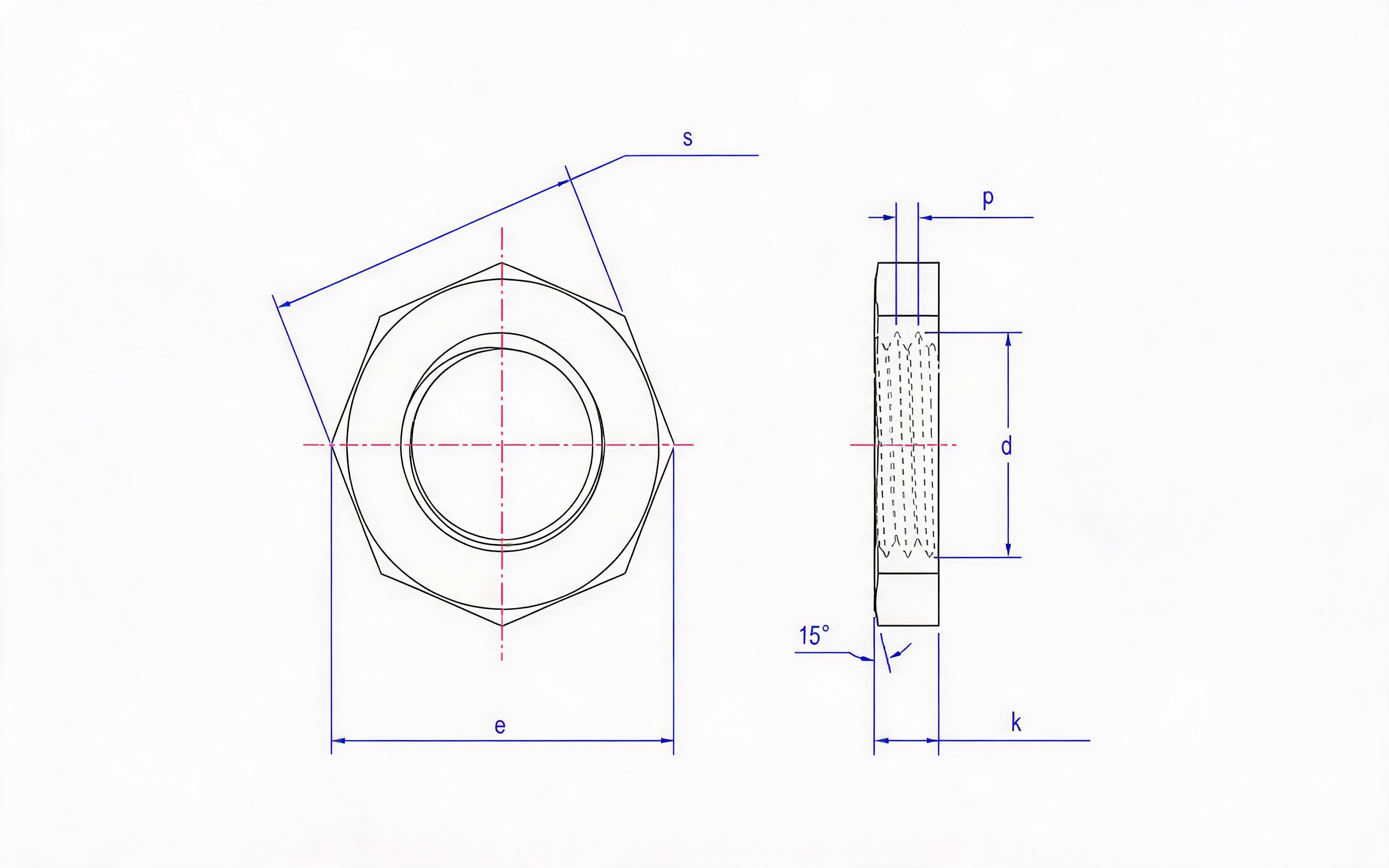 Octagon tube nut Standard Drawing