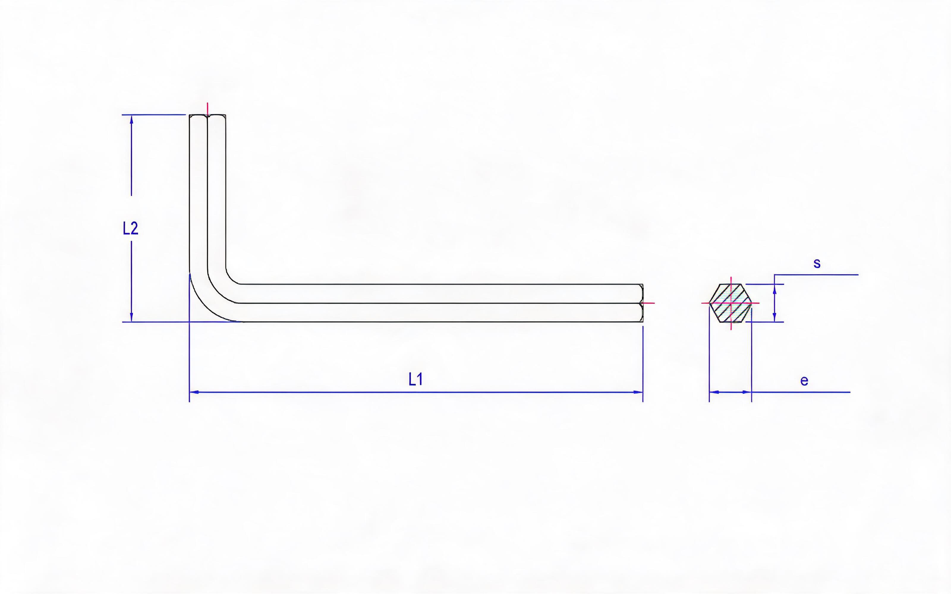 Standard Allen key Standard Drawing