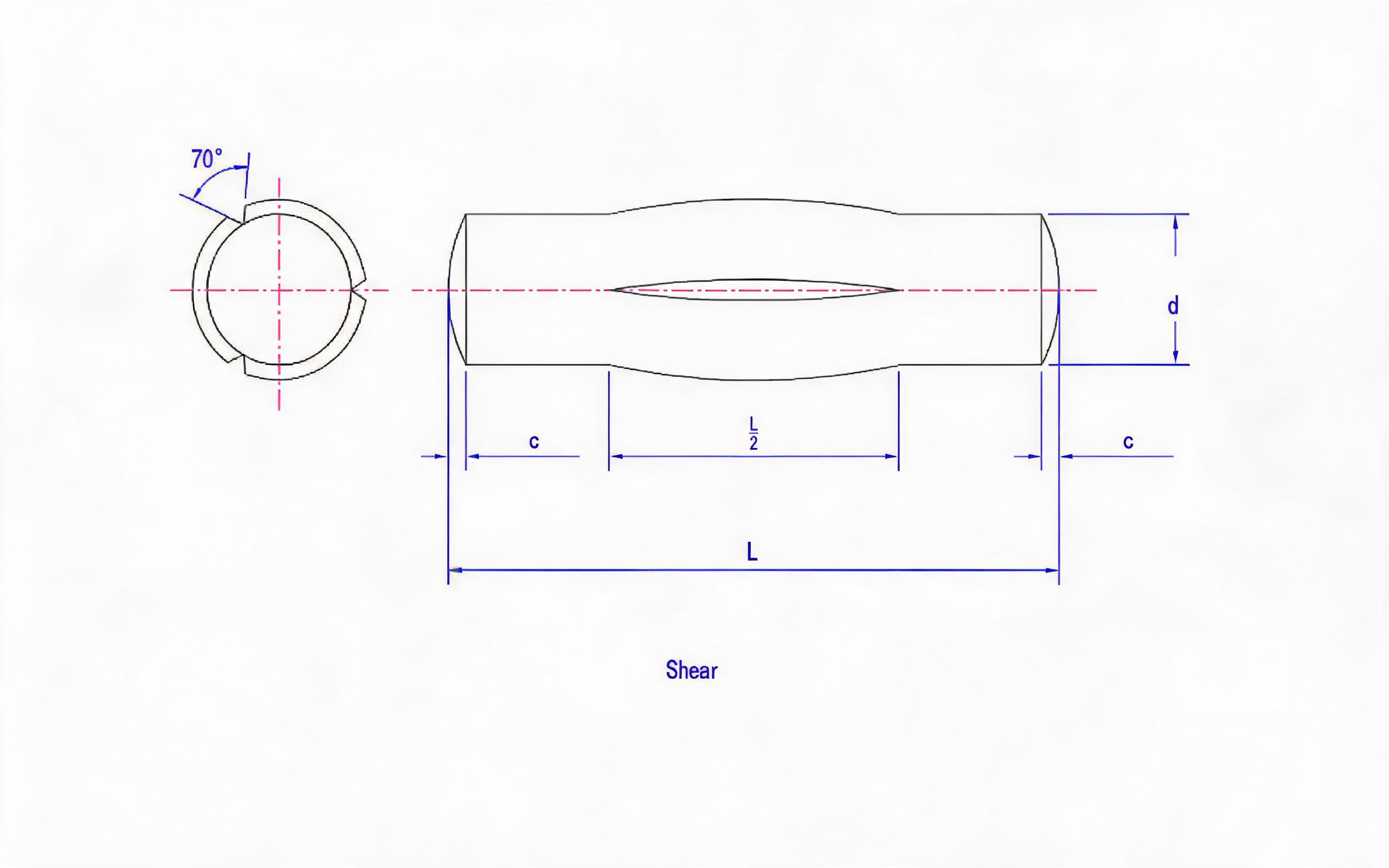SLOTTED PIN WITH 1_2 FULL LENGTH PARALLEL GROOVE AT MID Standard Drawing