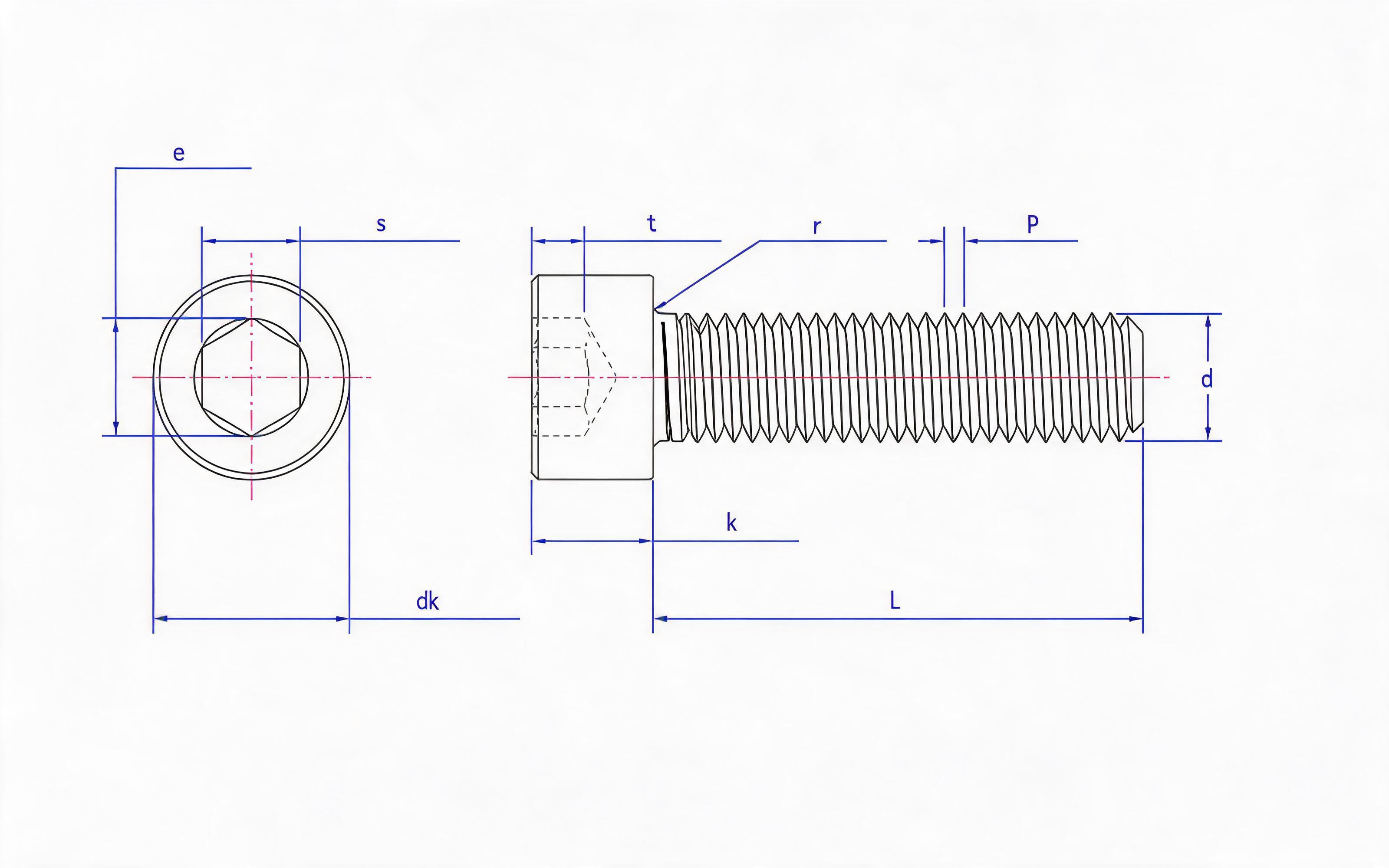 SOCKET HEAD CAP SCREW Standard Drawing