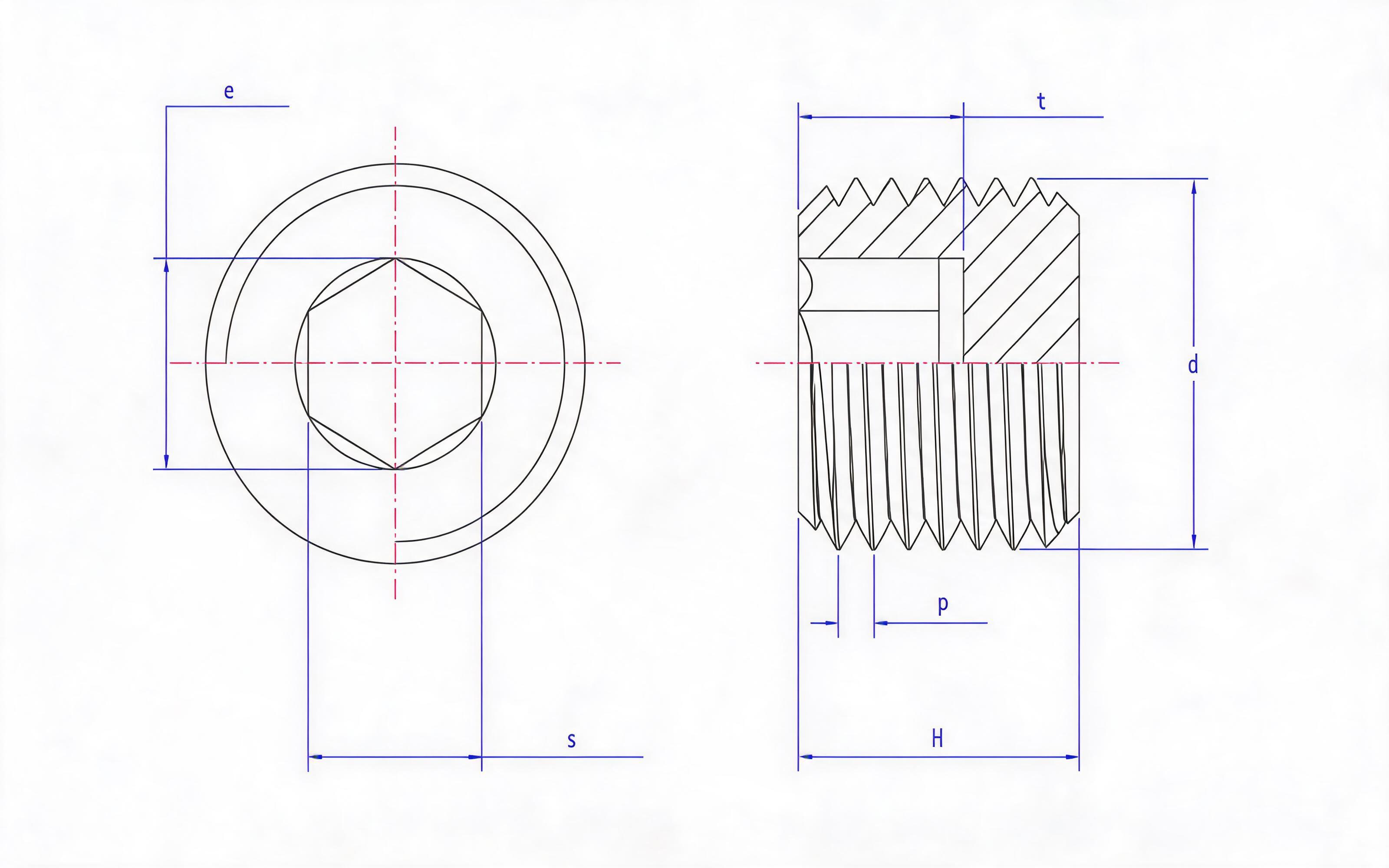 Metric Socket Head Cap Standard Drawing
