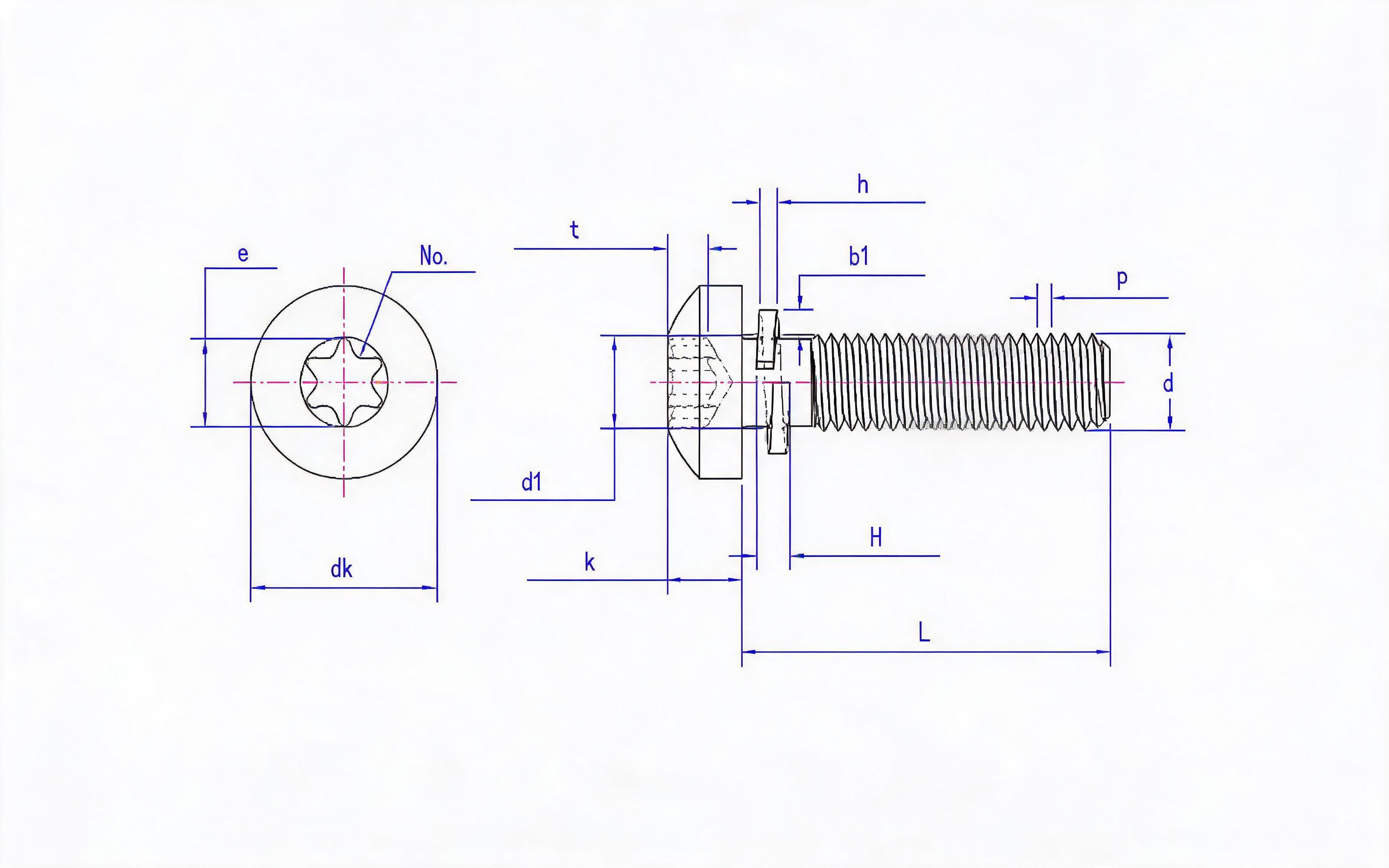 Combination of box groove panhead screw and spring washer (enterprise standard) Standard Drawing
