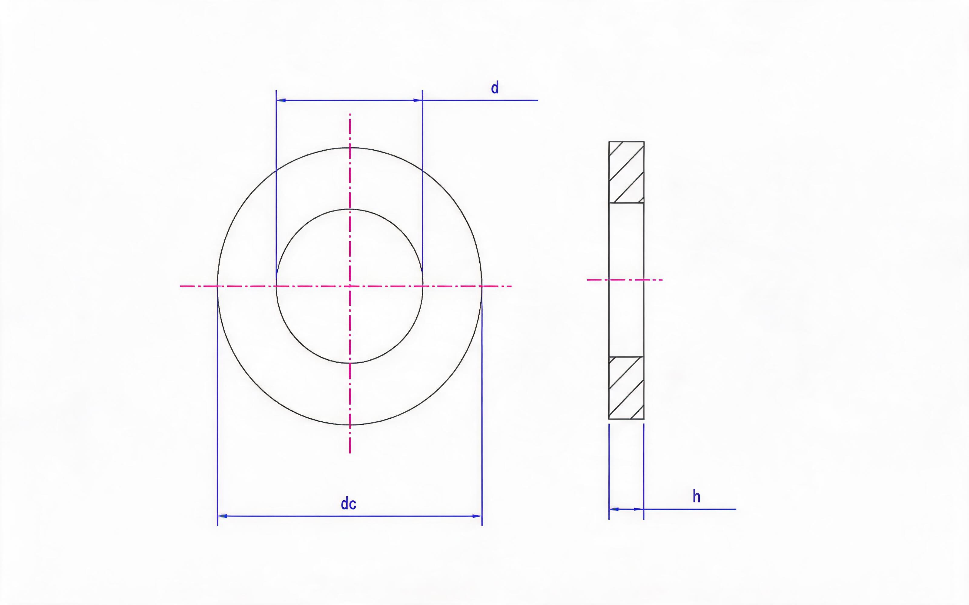 Small washer Standard Drawing