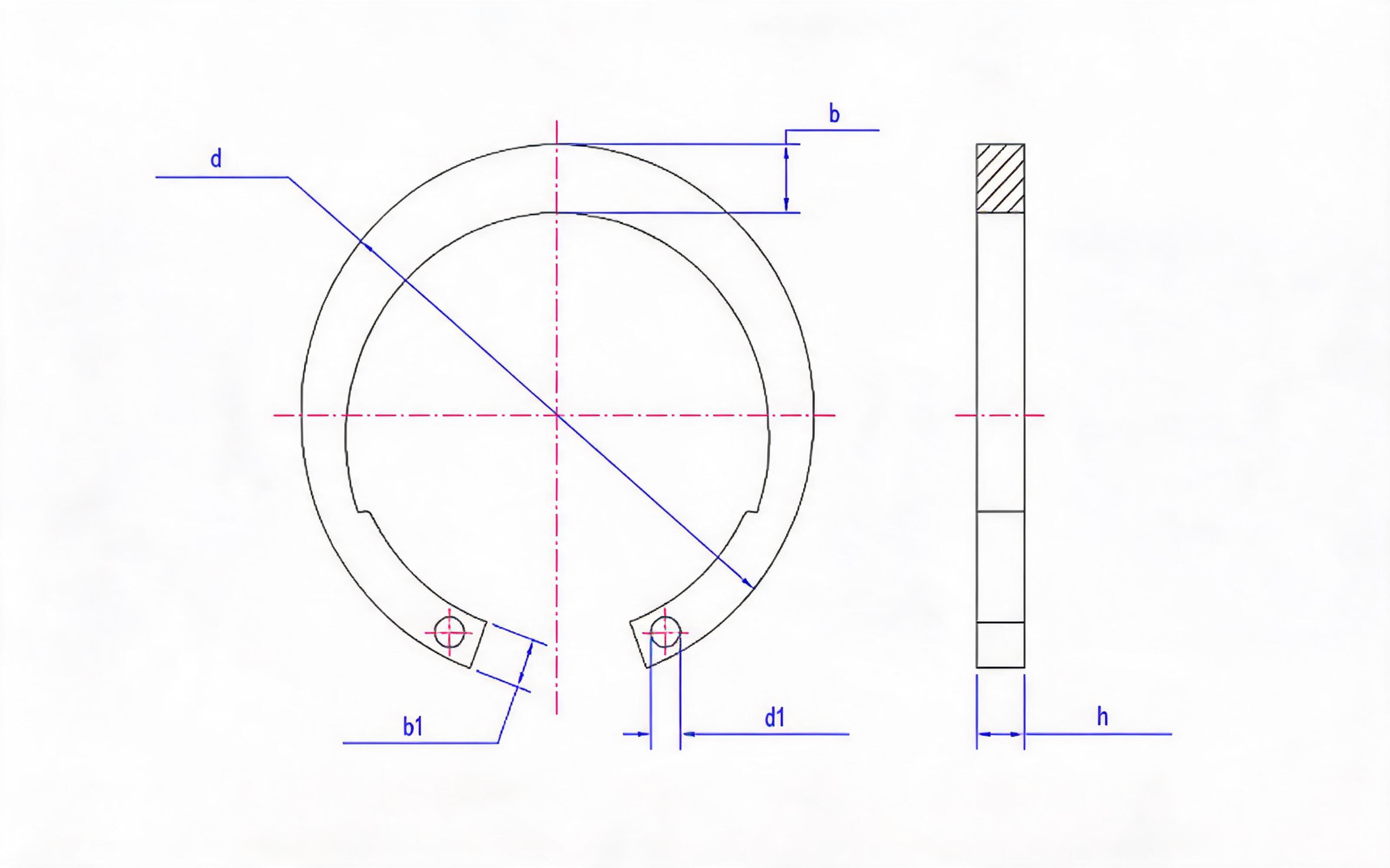 Clamp spring for ordinary hole (Fig. 1, d ≥ 170mm) Standard Drawing