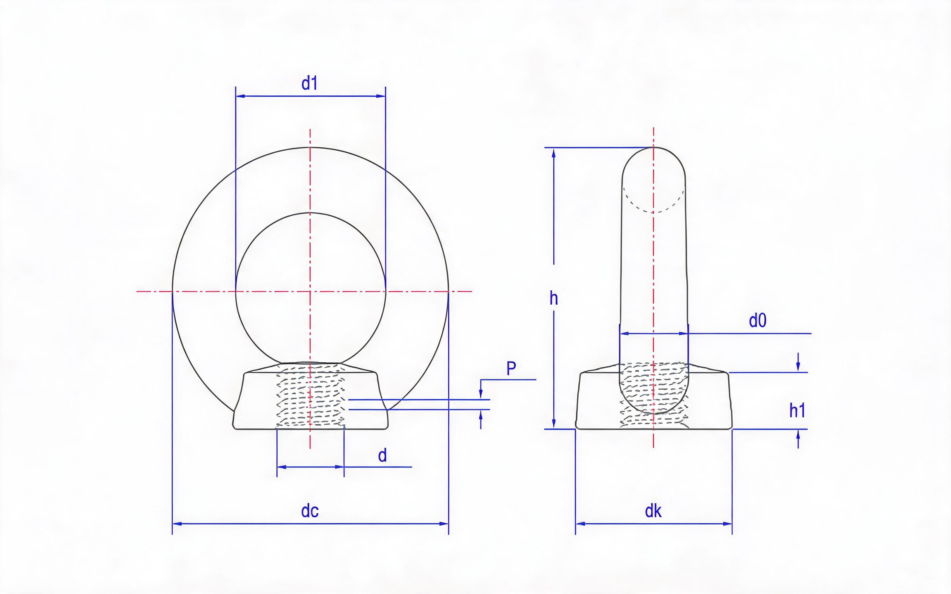 Eye nut Standard Drawing