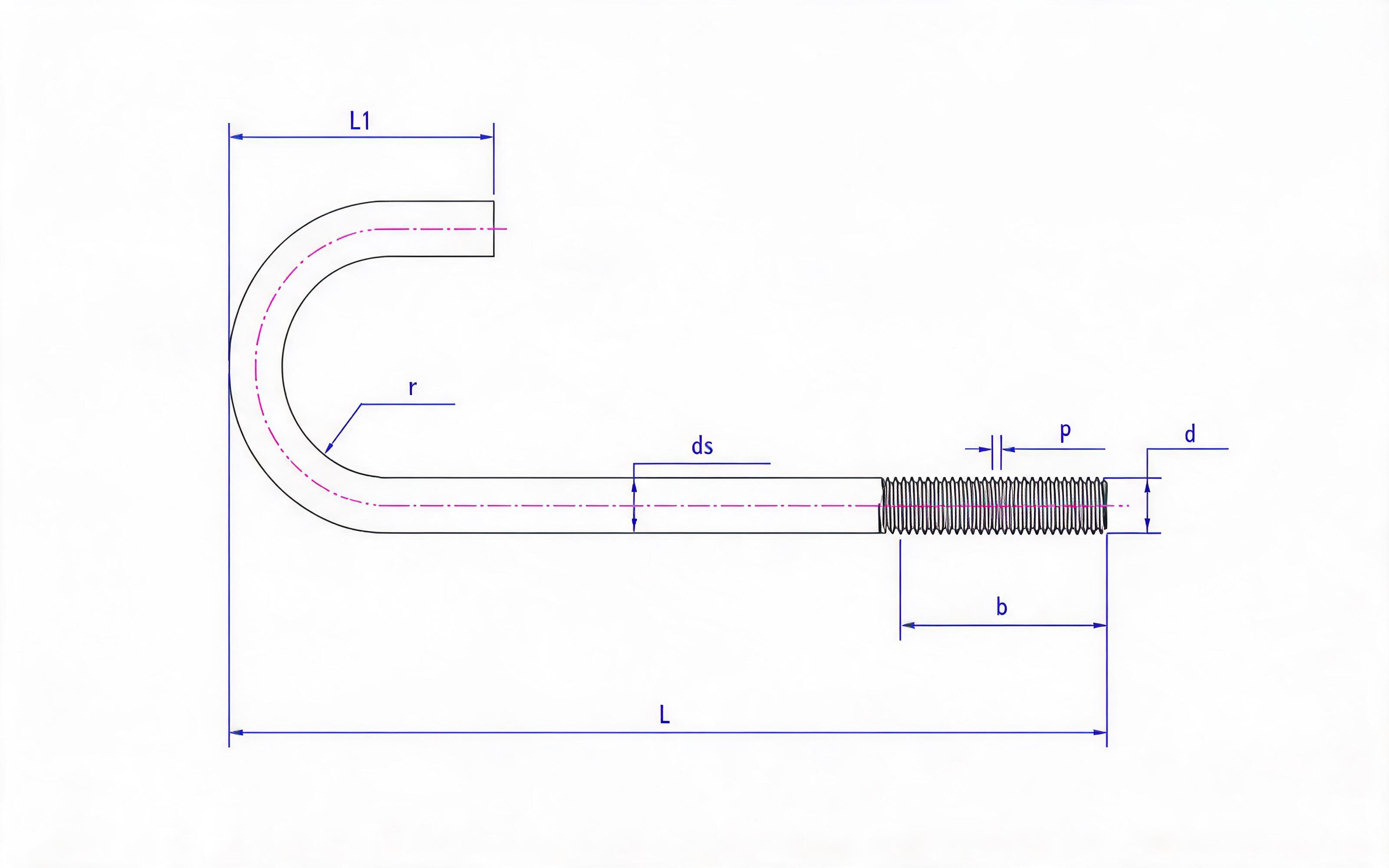Type B anchor bolt Standard Drawing