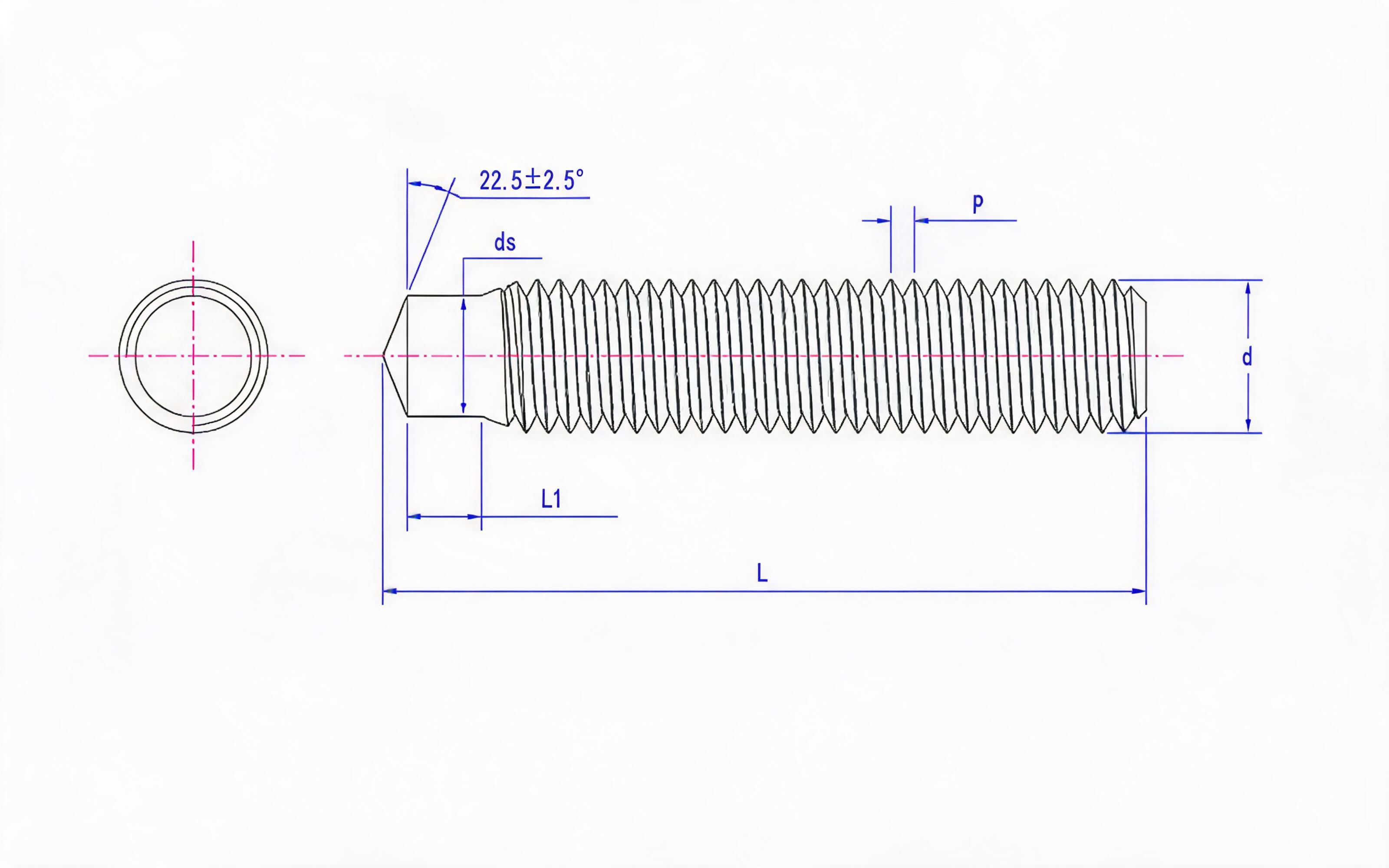 Welded Studs for Arc Stud Welding (Type RD Threaded Stud with Shrink Rod) Standard Drawing