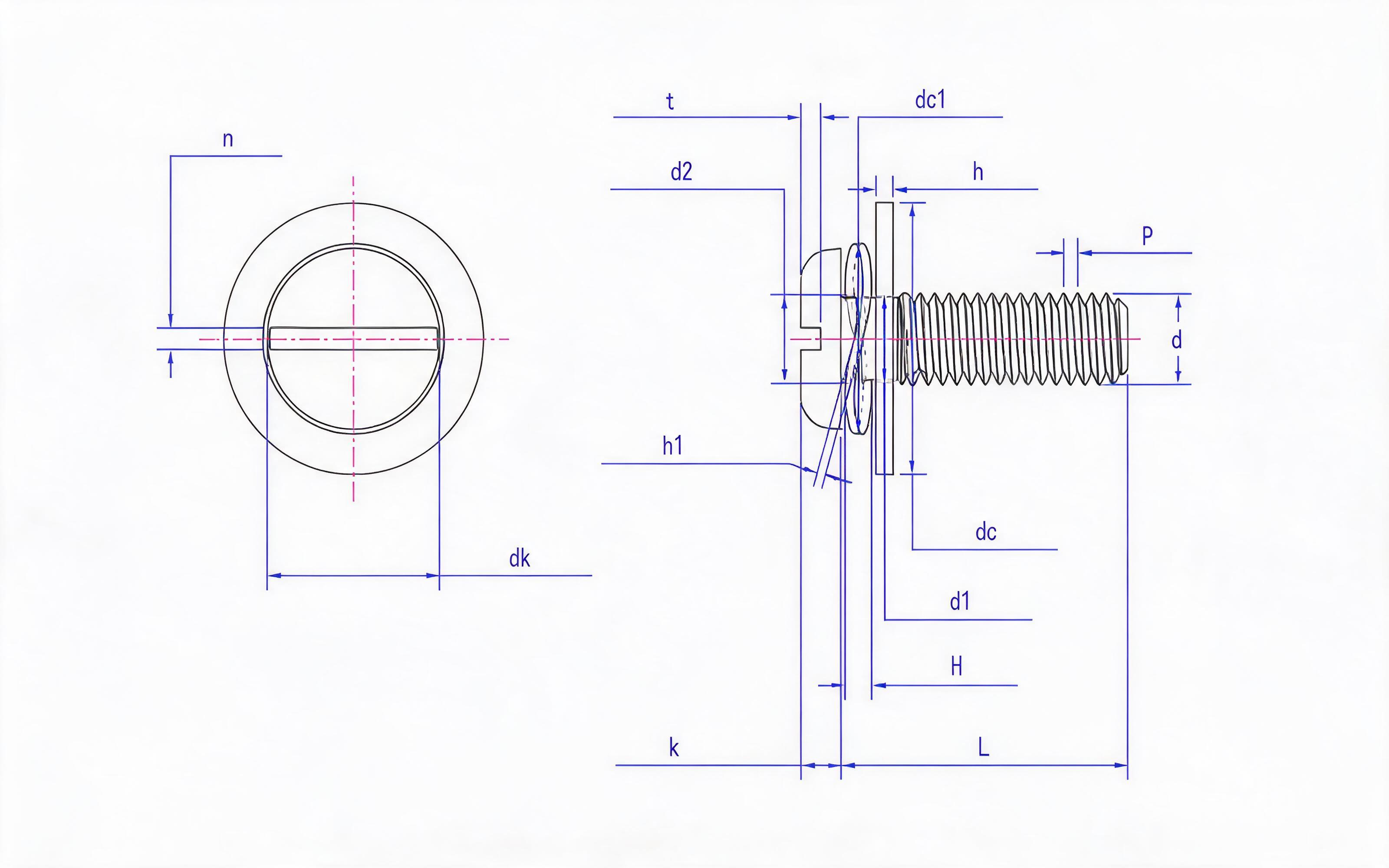 Combination of slotted panhead screw, large flat washer and corrugated elastic washer Standard Drawing