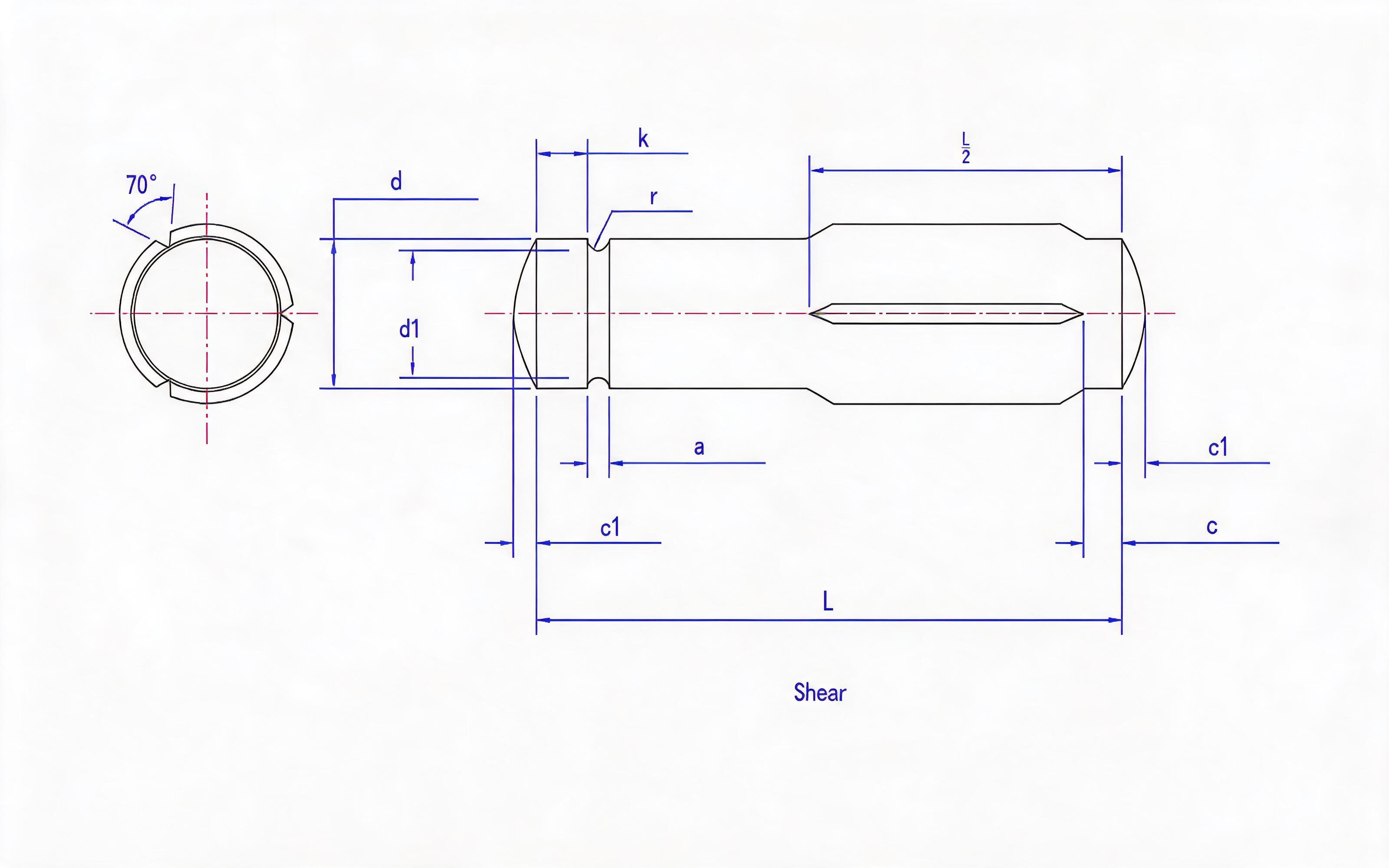 Retaining ring groove with disc clutch as load transfer pin (Type A) Standard Drawing