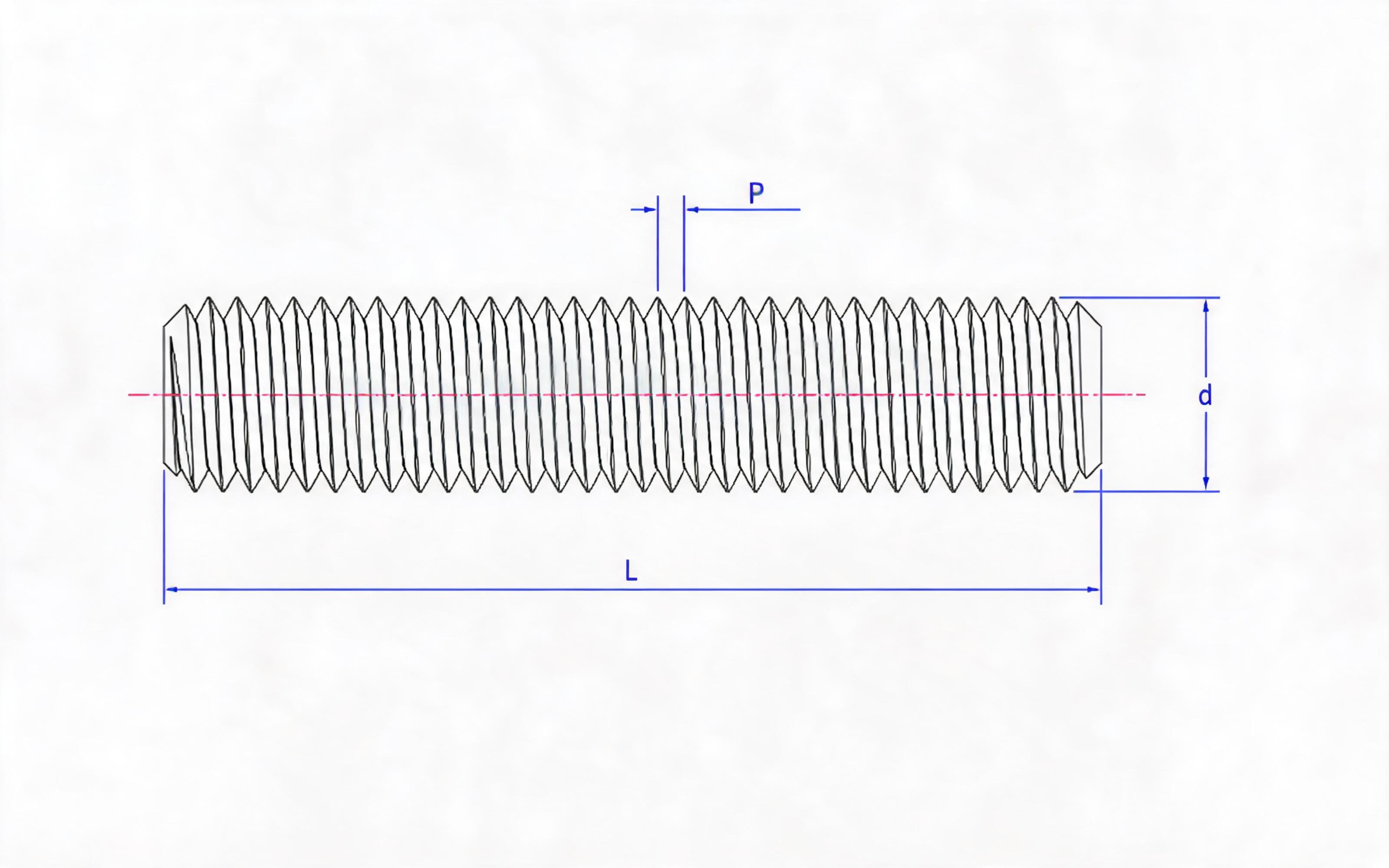 Fasteners for Steel Pipe Flanges Part 1 - Full Thread Studs Standard Drawing