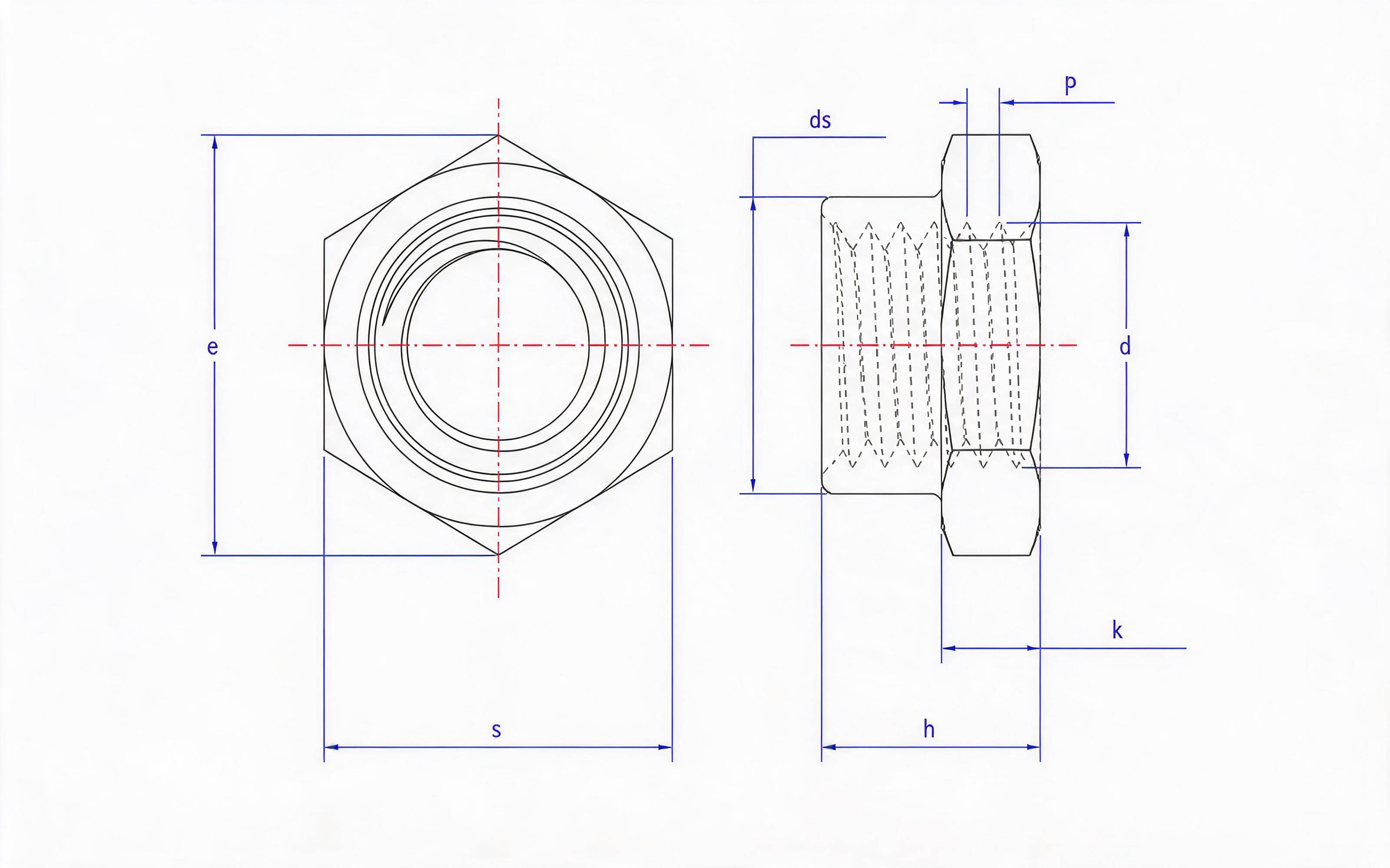 All-metal small hexagon lock nut Standard Drawing