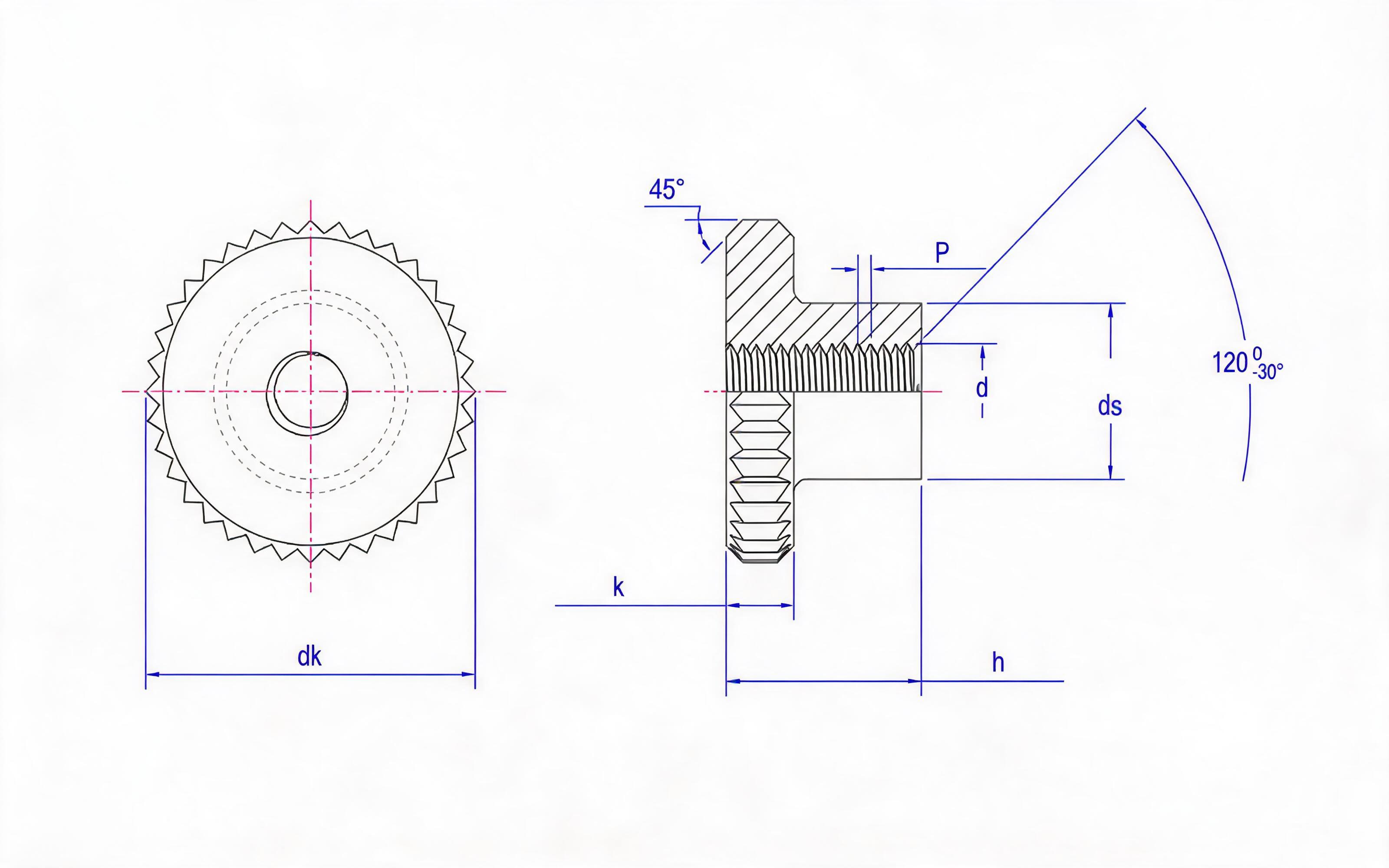 Knurled step nut Standard Drawing