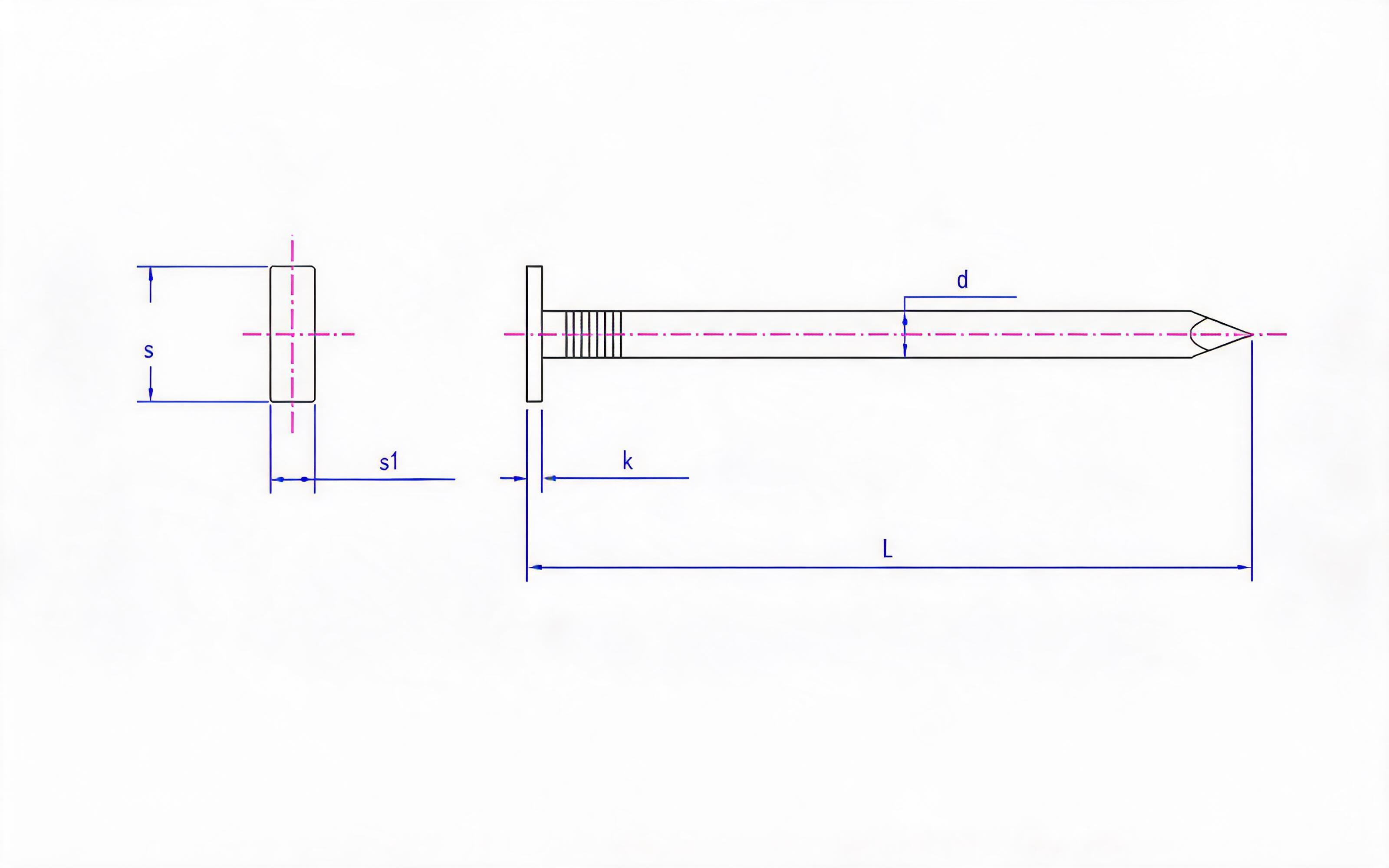 Table N.2 T-head Rubber Array Nail Standard Drawing