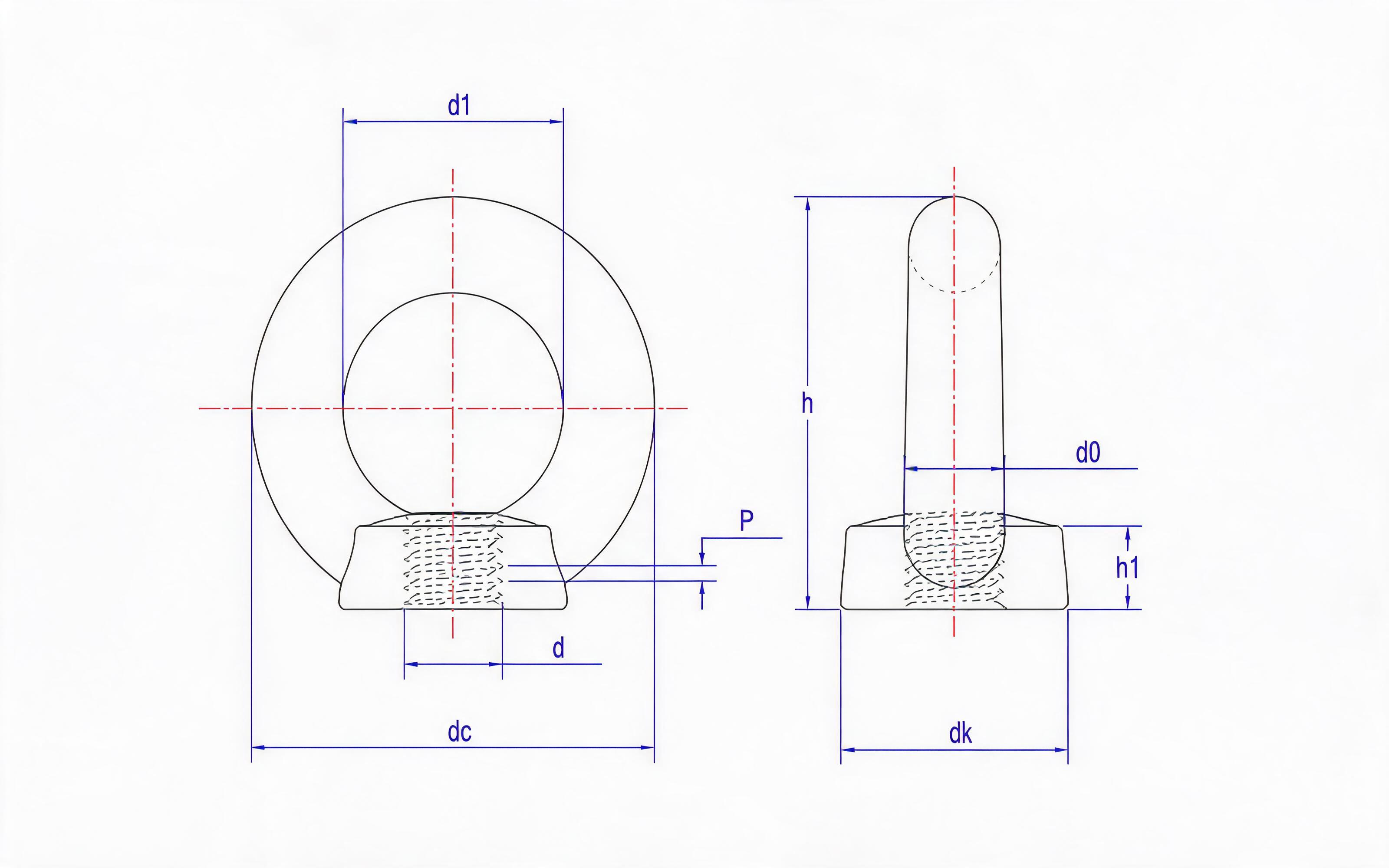 Eye nut Standard Drawing