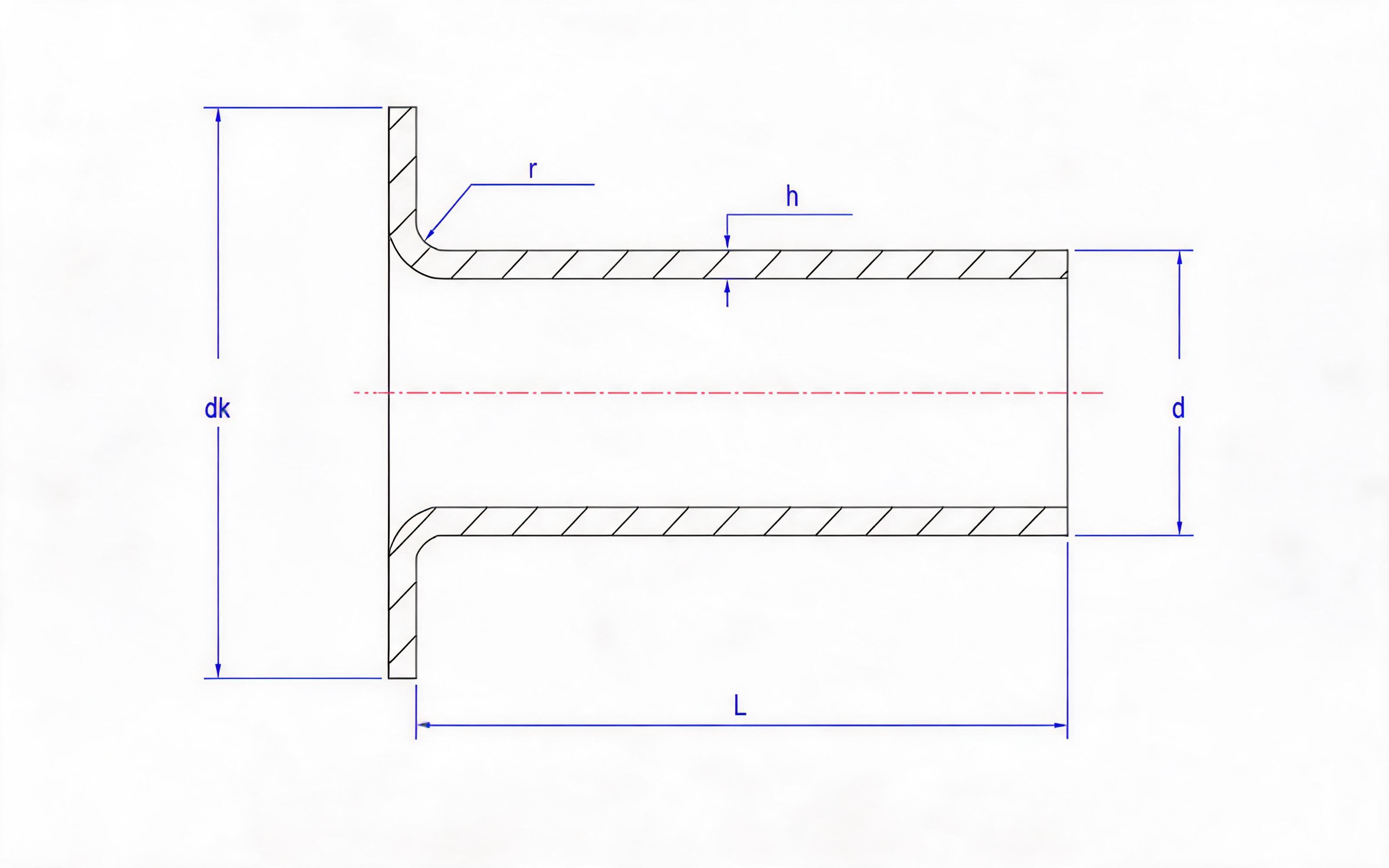 Type A flat-head blind rivet (wall thickness: 0.5mm) Standard Drawing