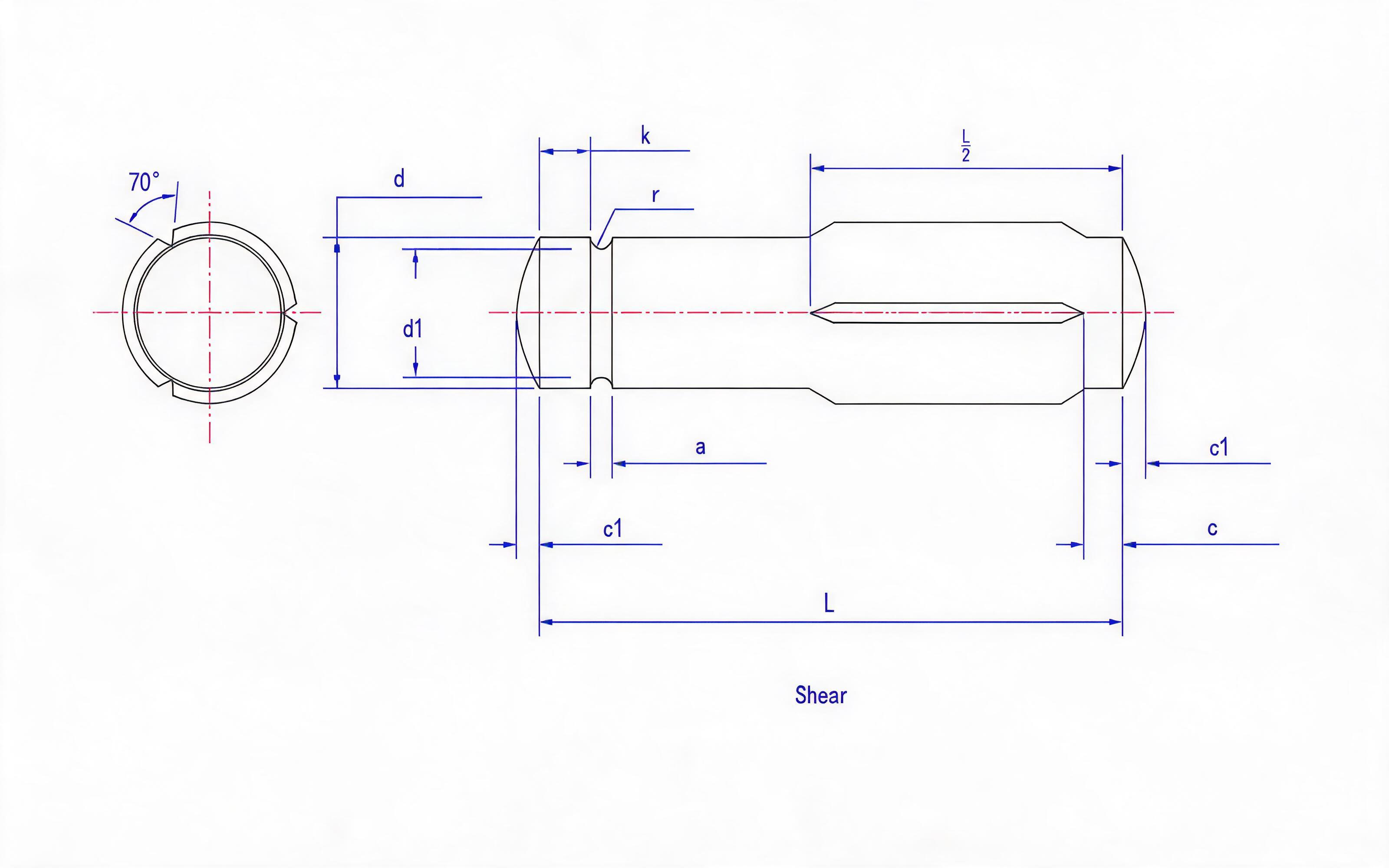 Washer for lever with ratchet Slotted slotted pin (Type B) Standard Drawing
