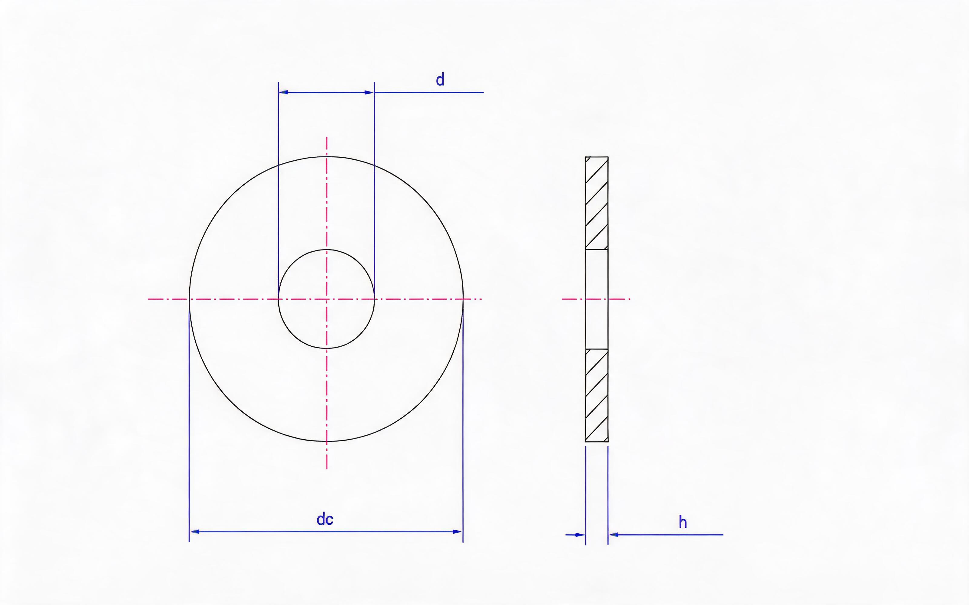 Plastic large washer Standard Drawing