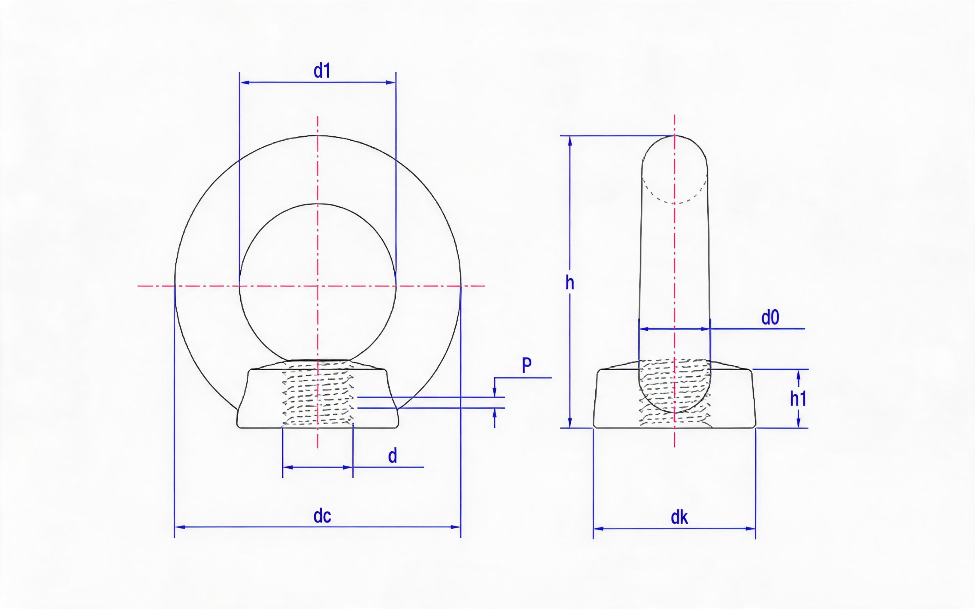 Eye nut Standard Drawing