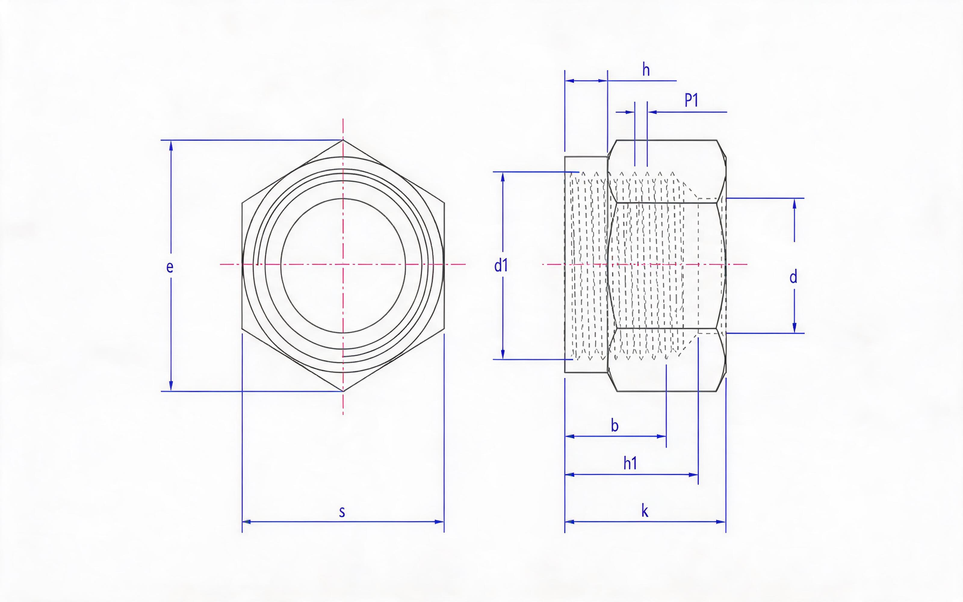 Nuts for Ferrule-type Pipe Fittings Standard Drawing