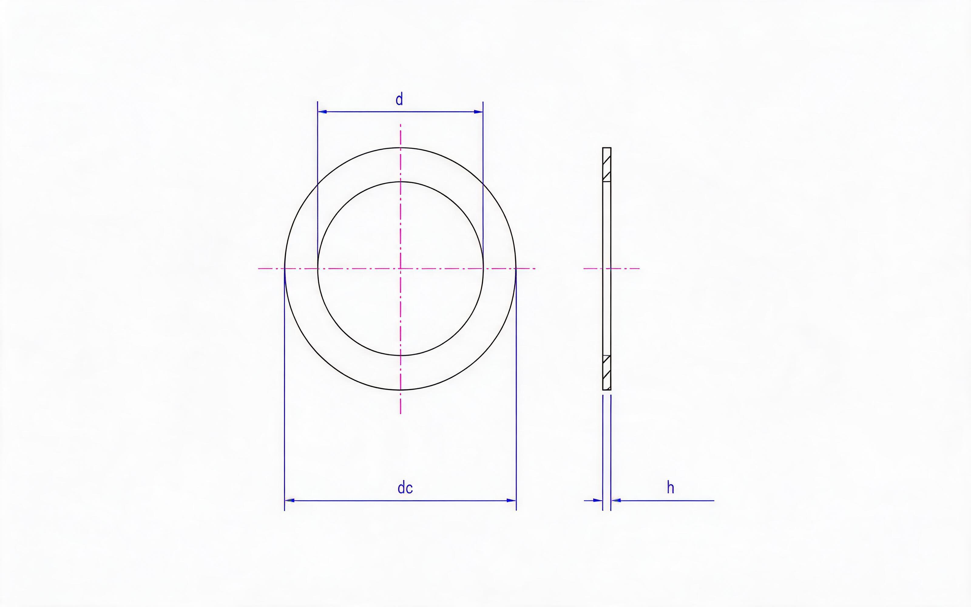 Type A sealing washer (impregnated paper) Standard Drawing