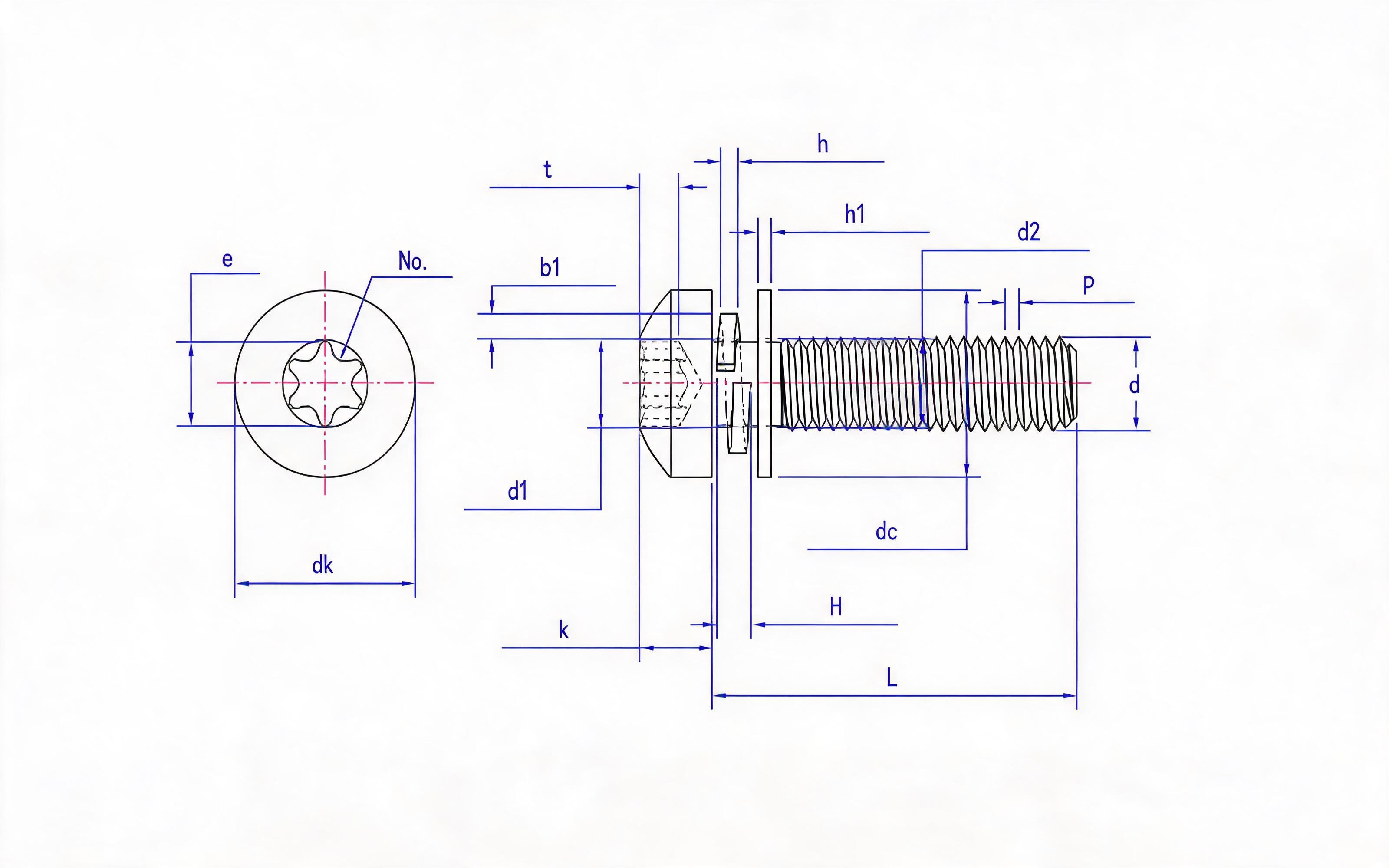 Combination of box groove panhead screw, flat washer and spring washer (enterprise standard) Standard Drawing