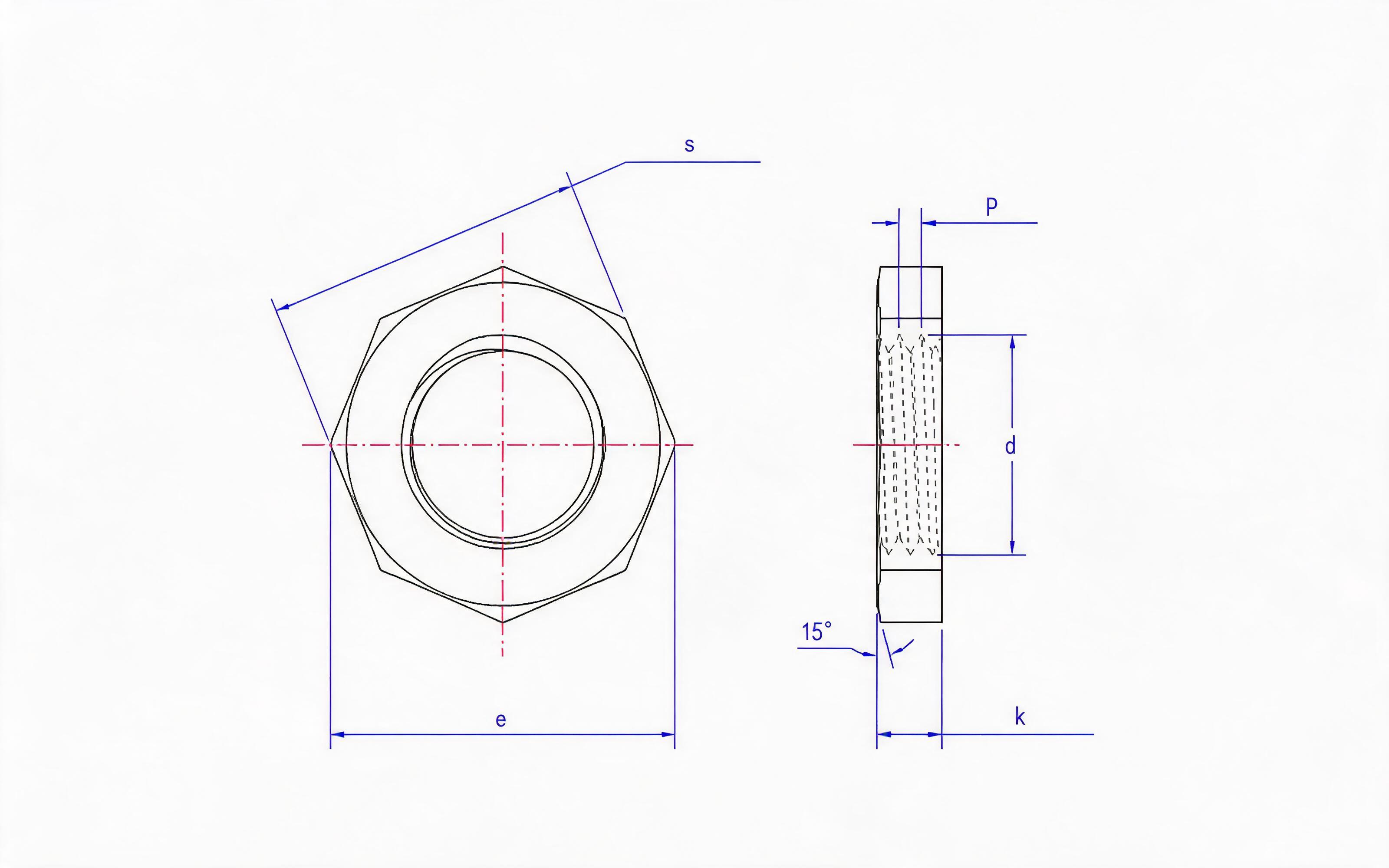 Octagon tube nut Standard Drawing